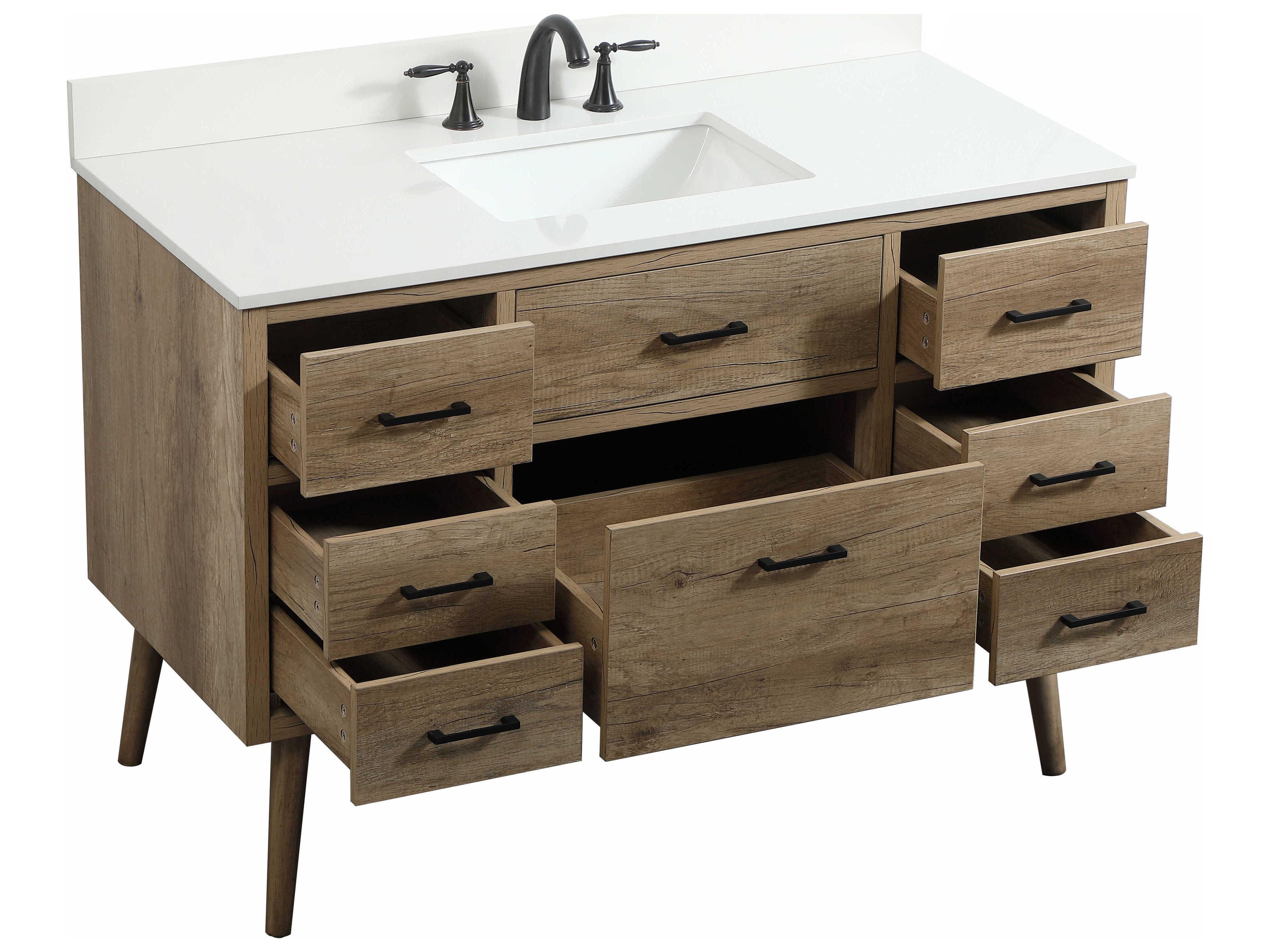 Elegant Lighting Boise Natural Oak 48" Vanity with Backsplash