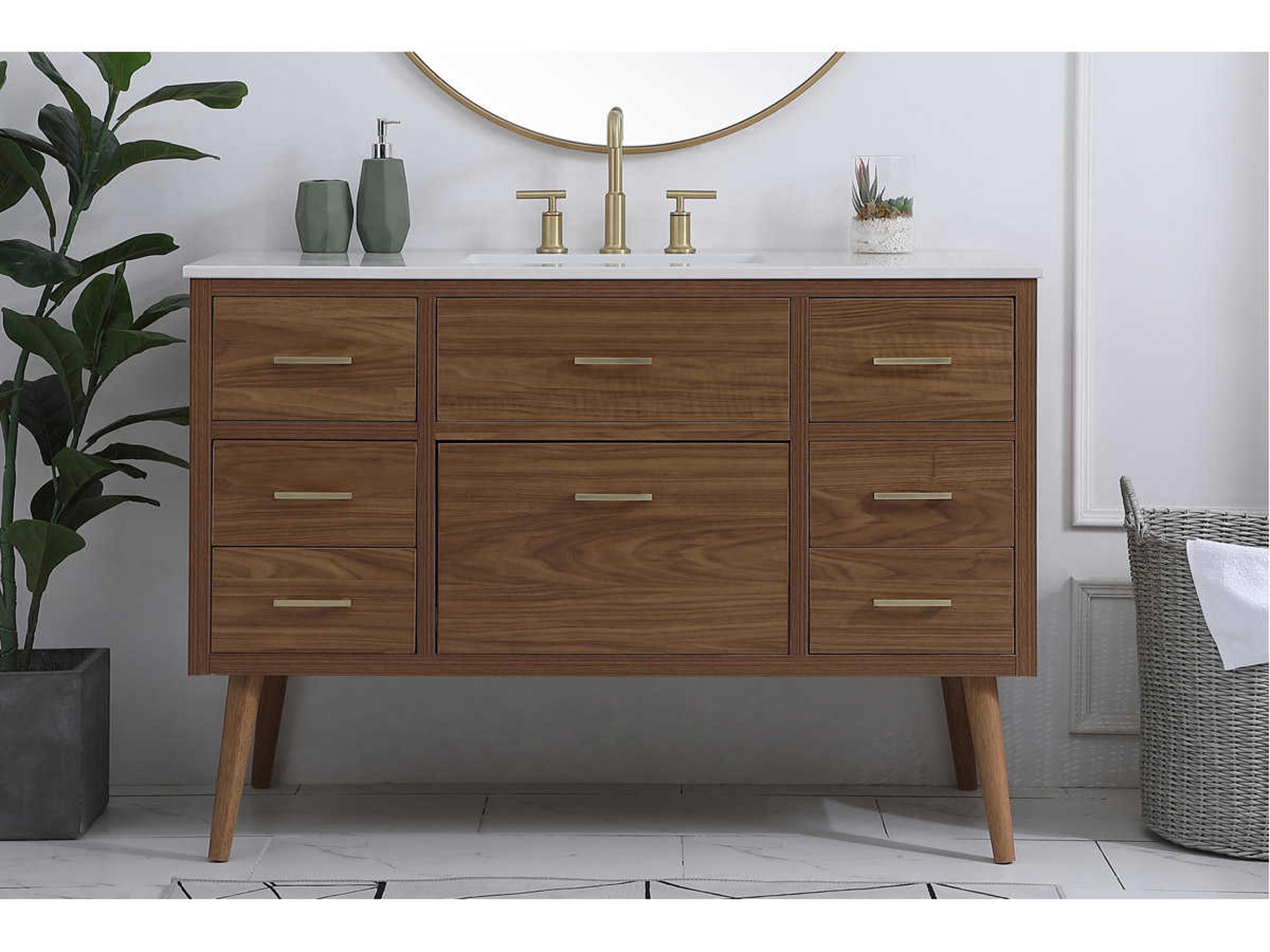 Elegant Lighting Boise 48" Walnut Brown Vanity