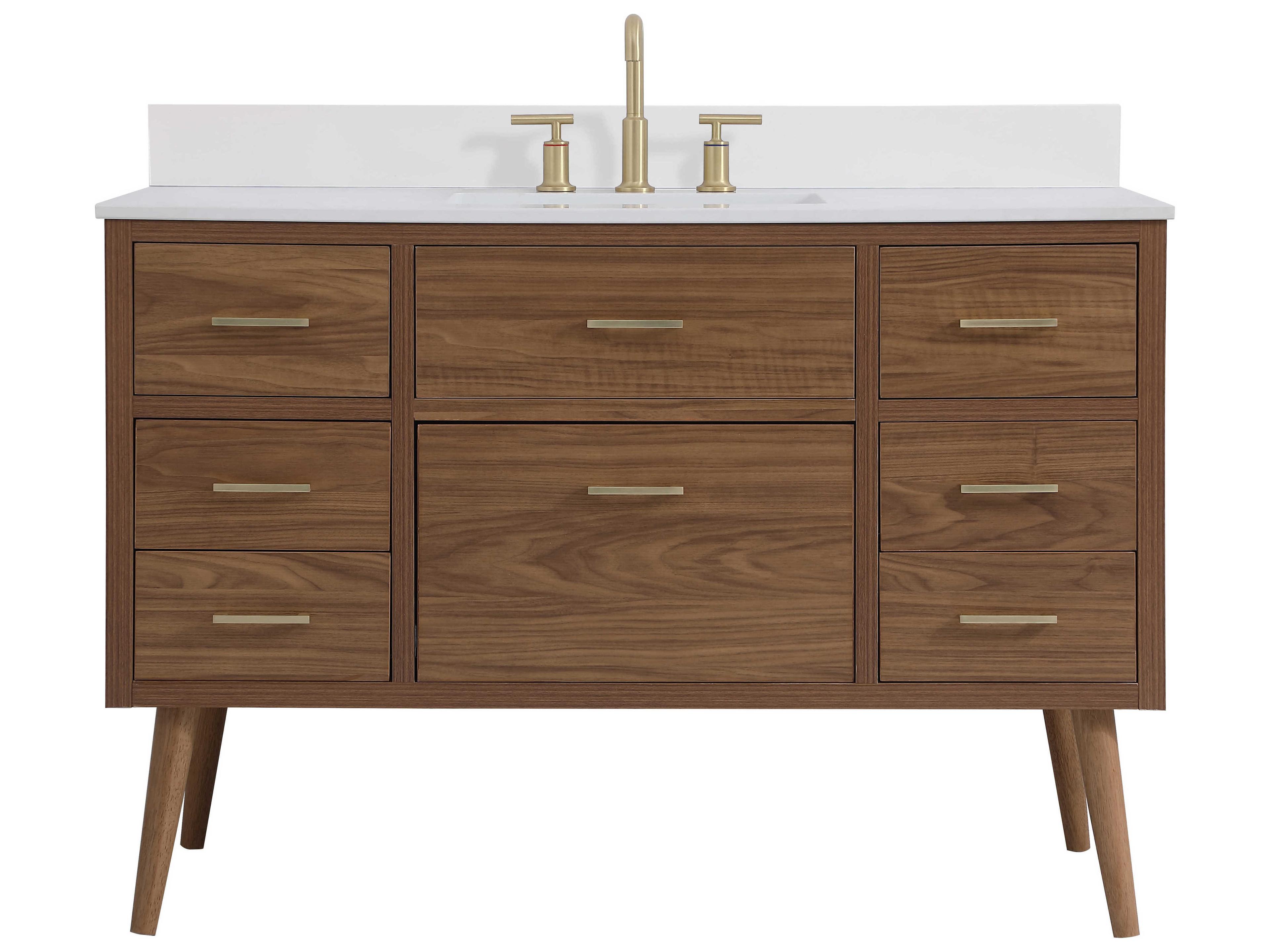Boise Walnut Brown 42" Vanity with Backsplash