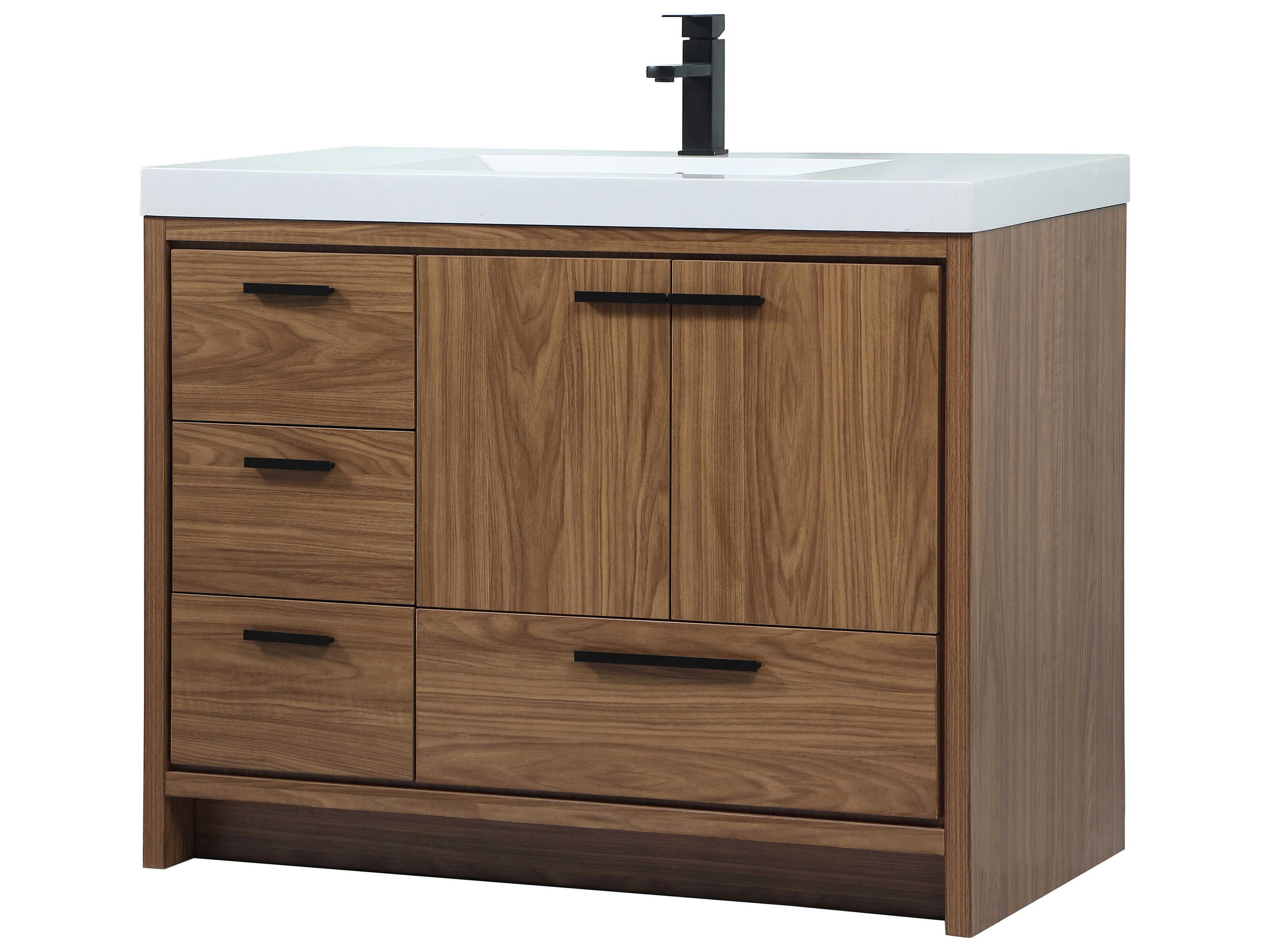 Elegant Lighting Wyatt Walnut Brown 42" Vanity