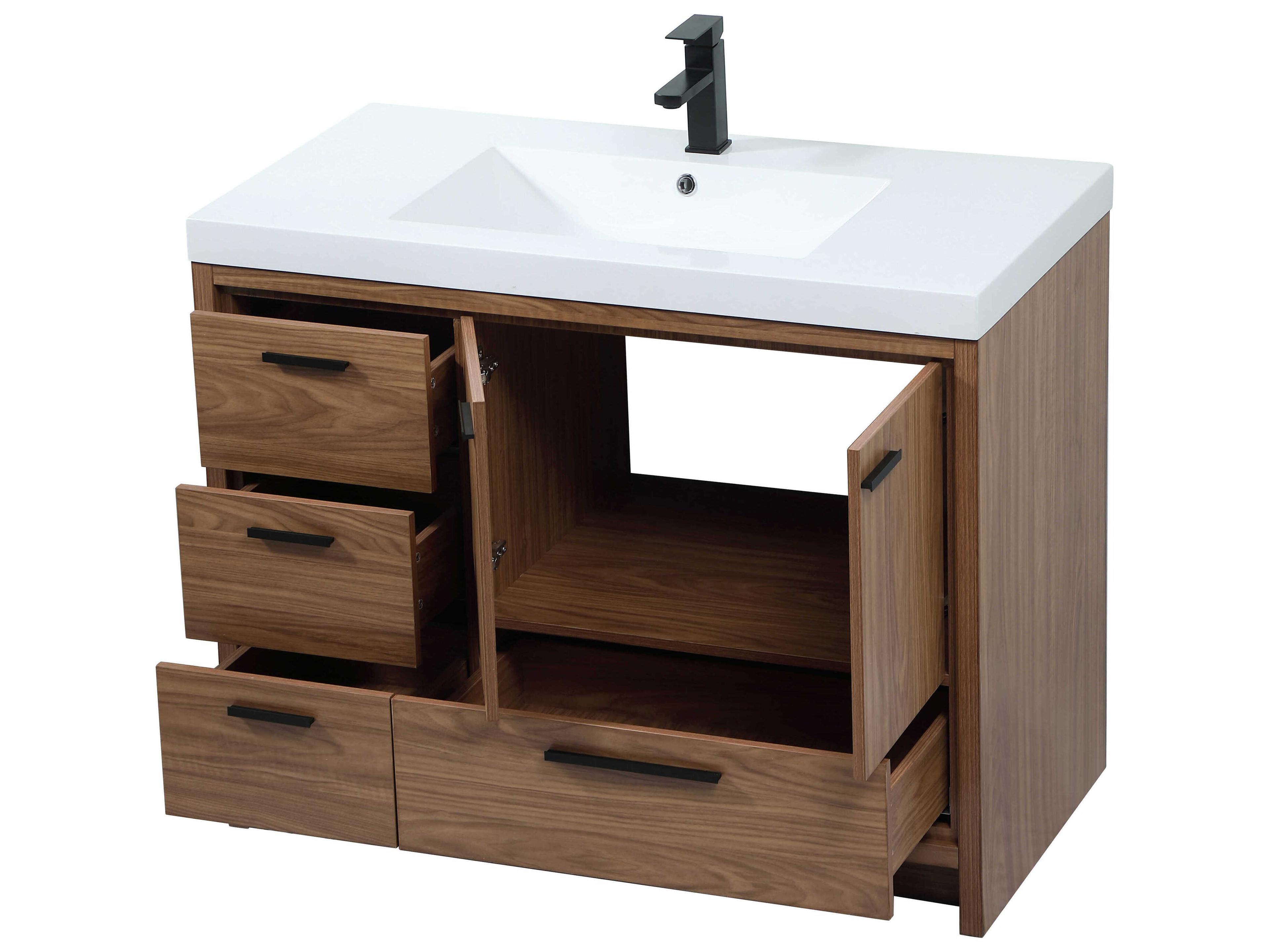 Elegant Lighting Wyatt Walnut Brown 42" Vanity