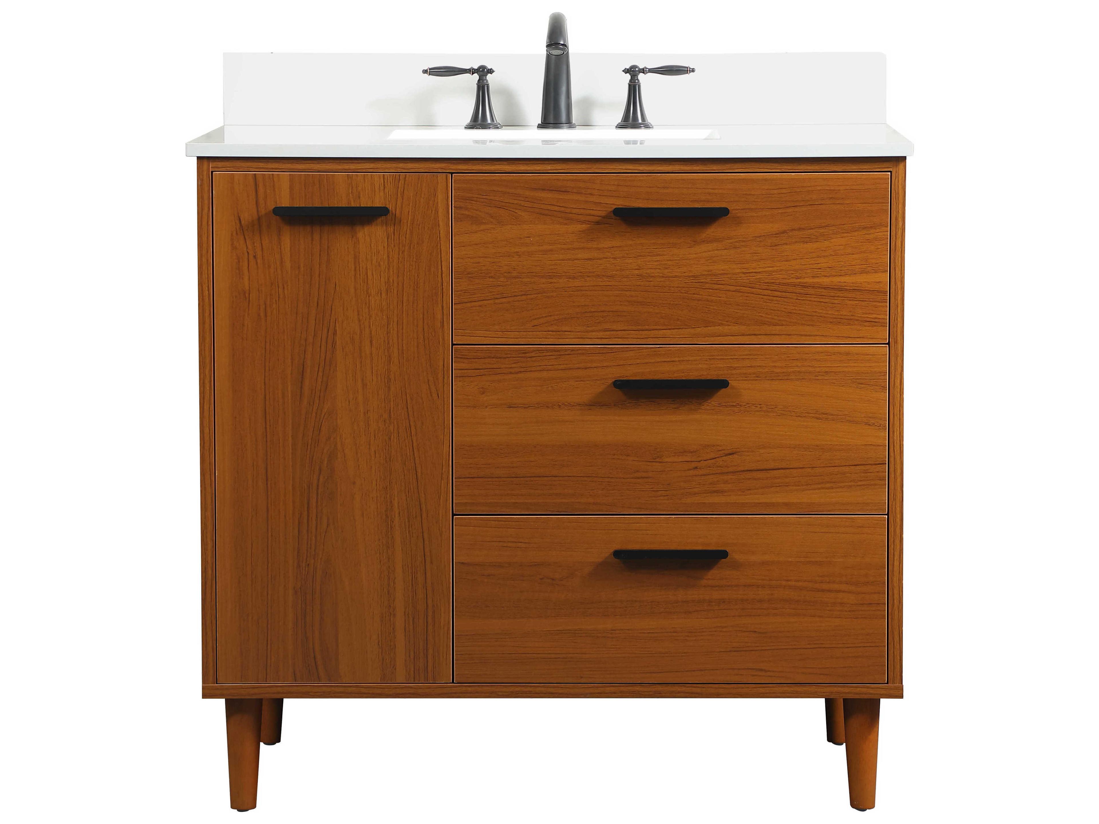 Baldwin 36-Inch Bathroom Vanity Teak Modern
