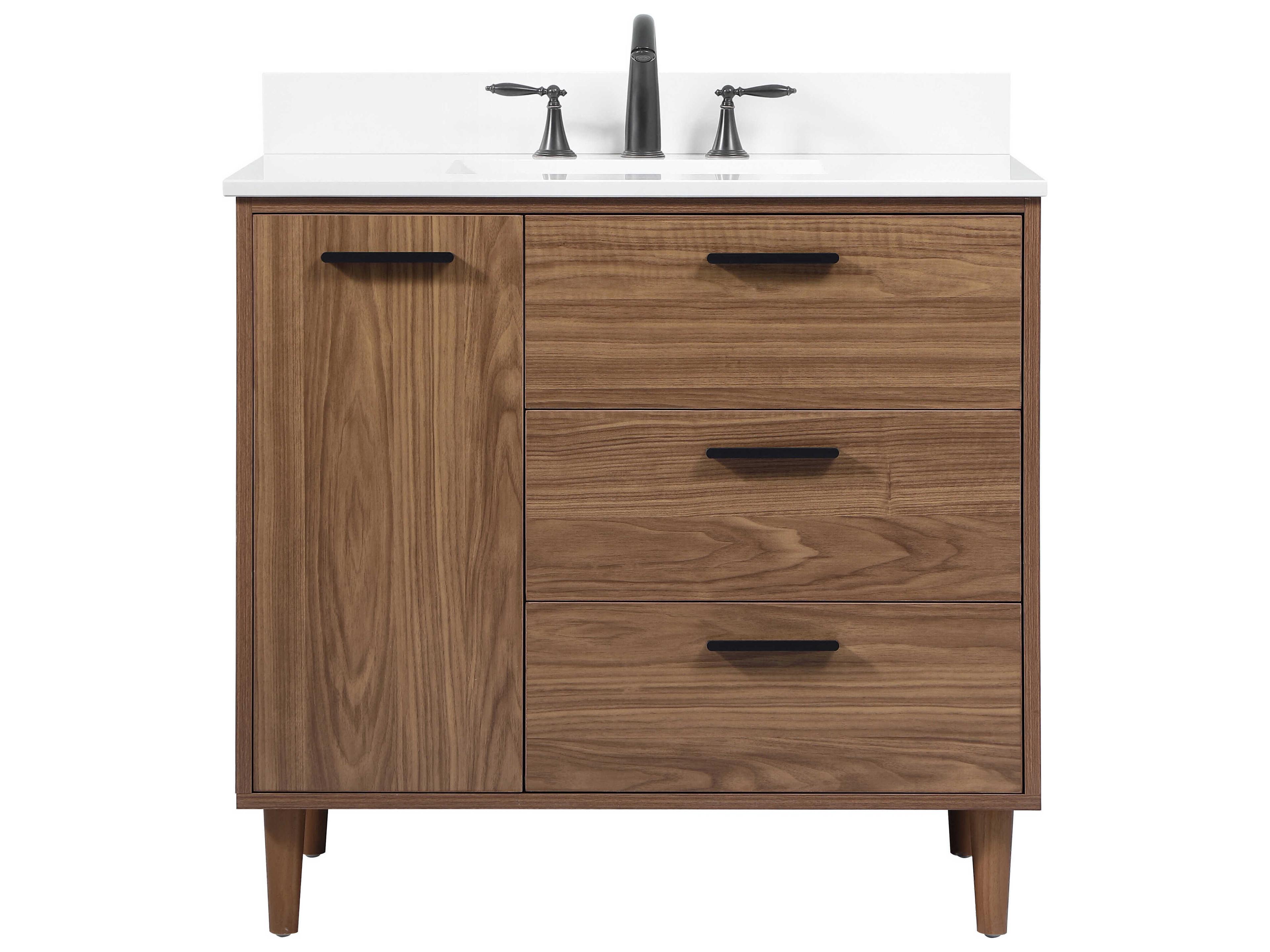 Baldwin 36 Inch Single Vanity in Walnut Brown