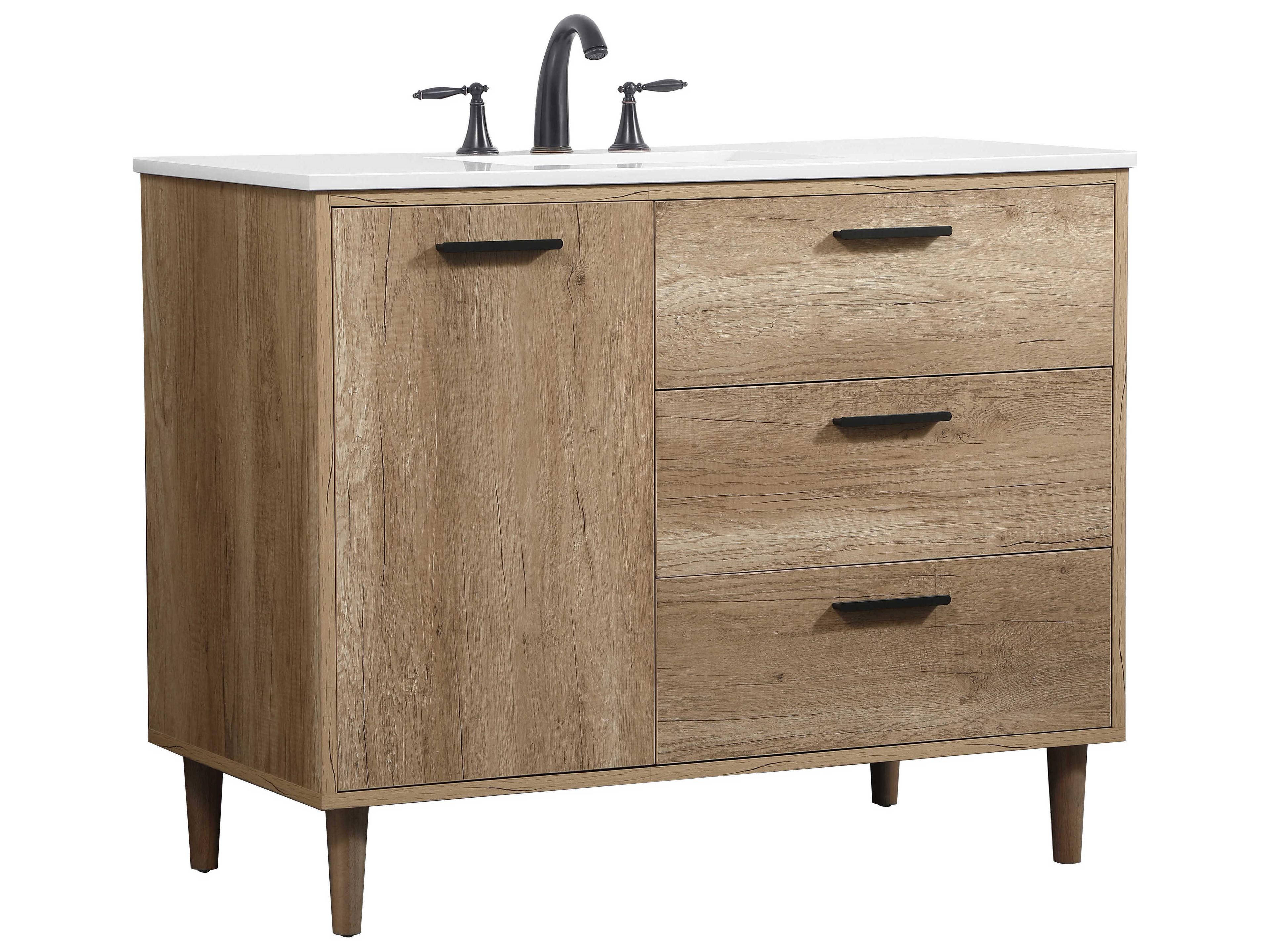 Elegant Lighting Baldwin Natural Oak 42" Vanity