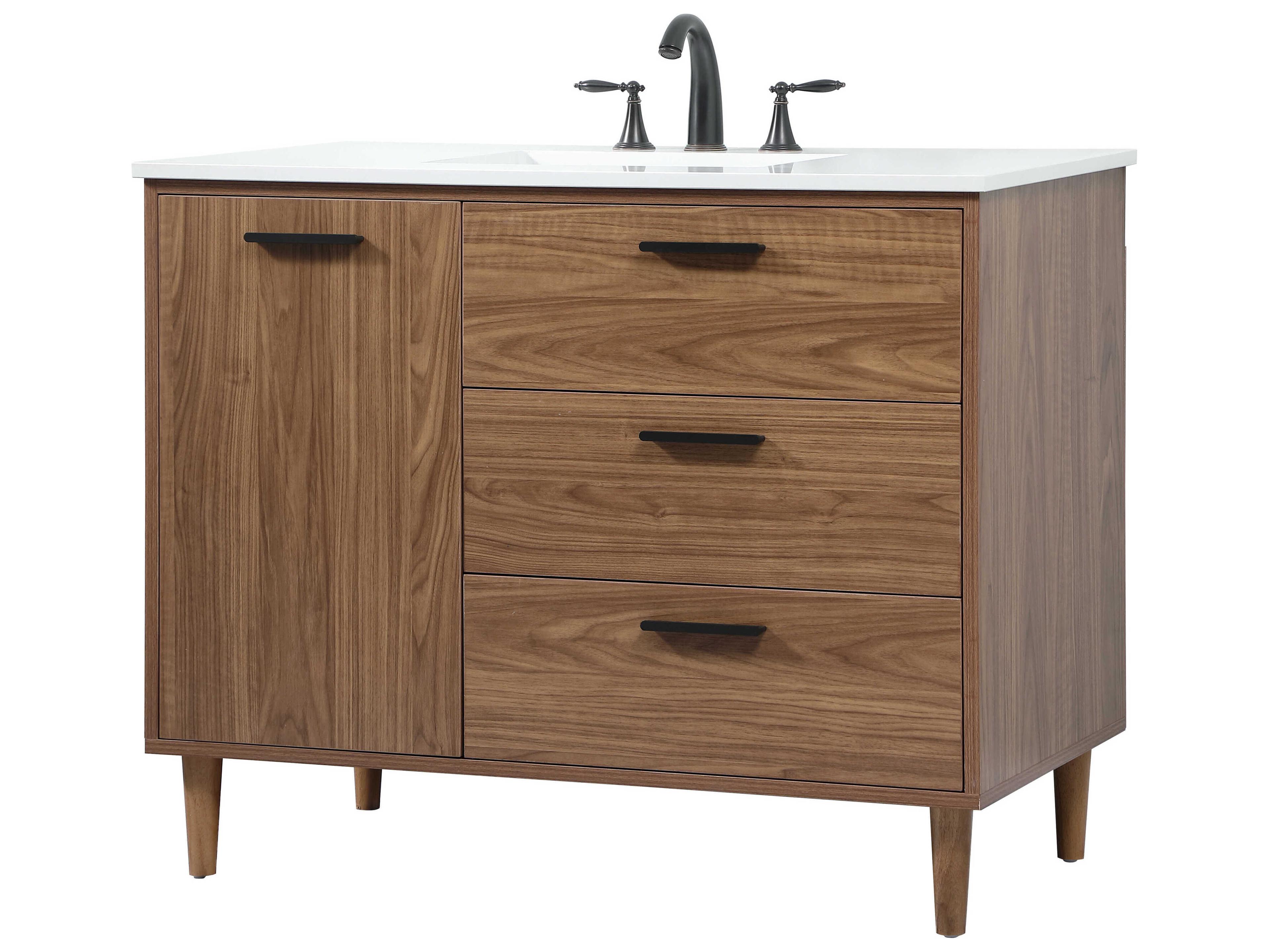 Elegant Lighting Baldwin Walnut Brown 42" Vanity
