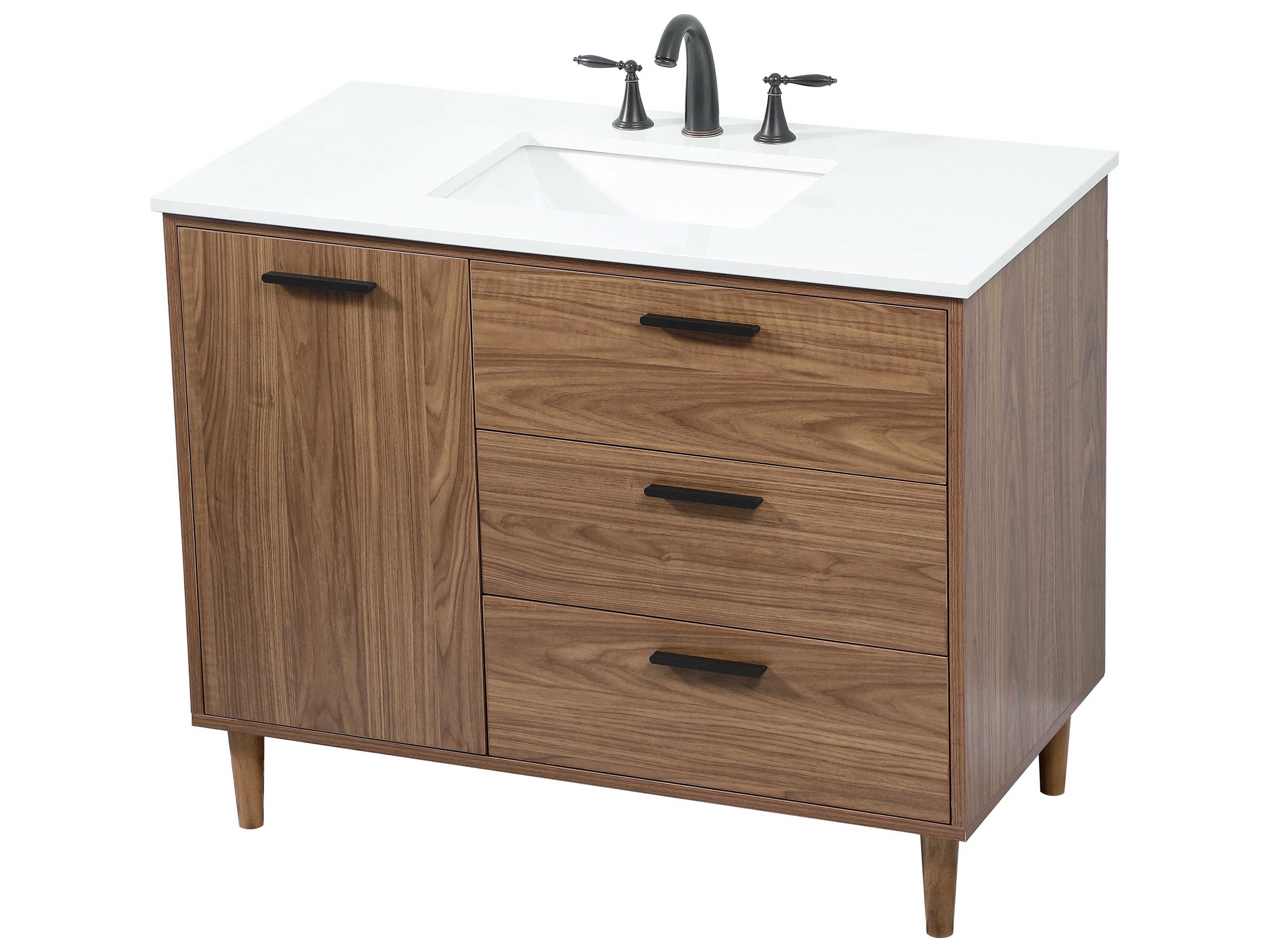 Elegant Lighting Baldwin Walnut Brown 42" Vanity