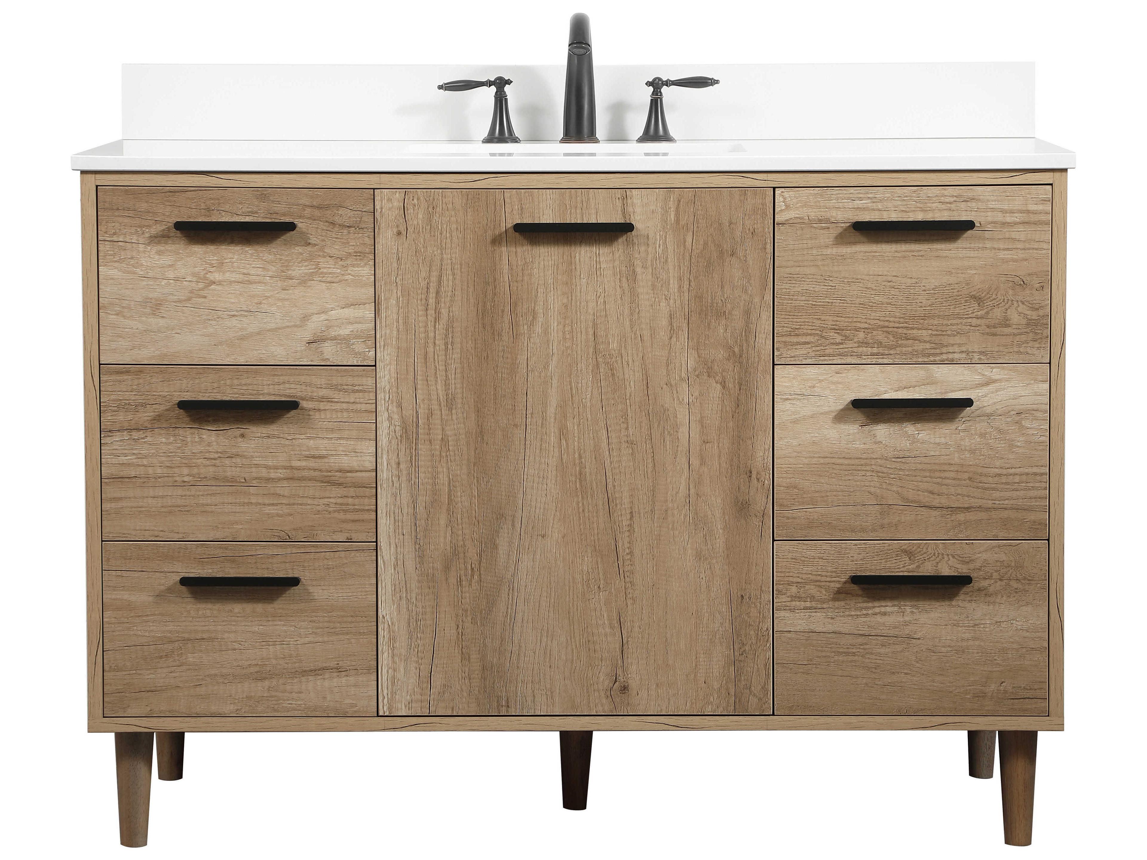 Baldwin Natural Oak 48" Vanity with Backsplash