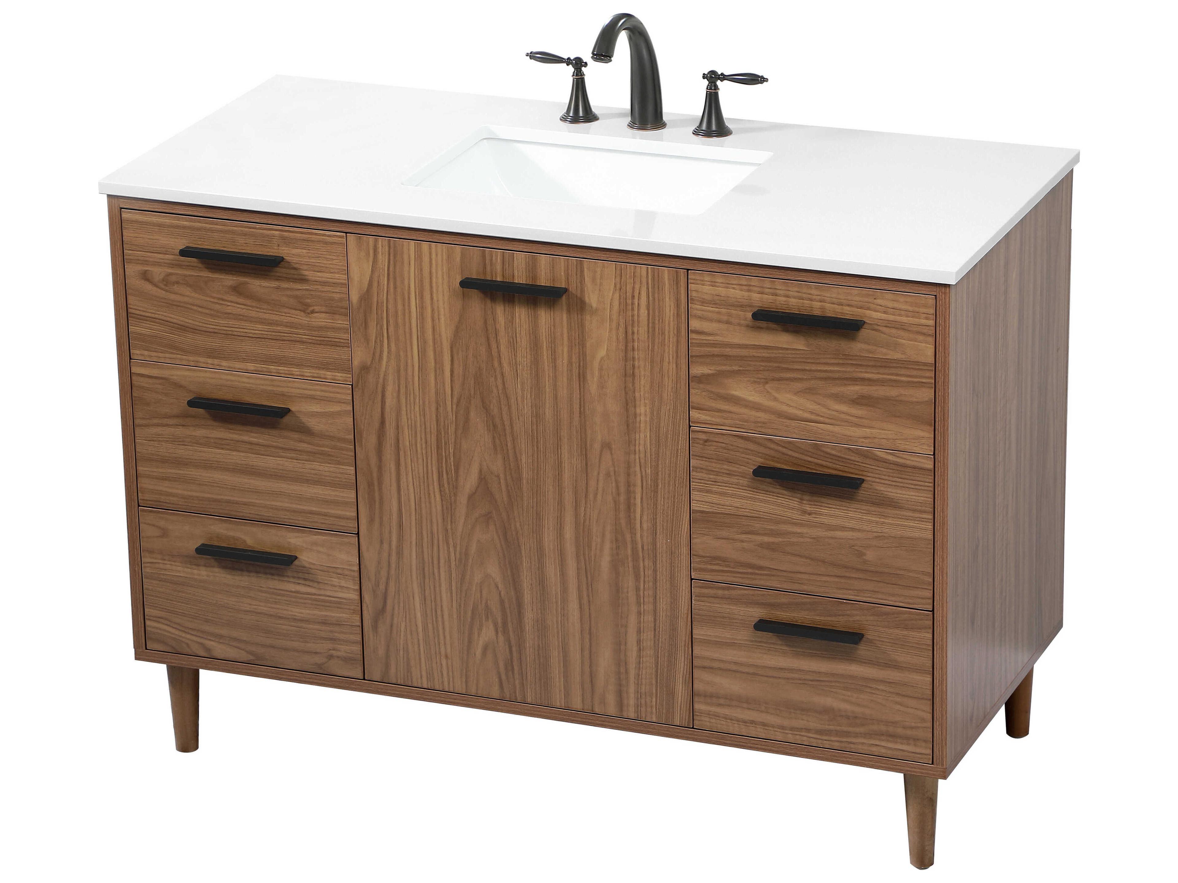 Elegant Lighting Baldwin Walnut Brown 48" Vanity