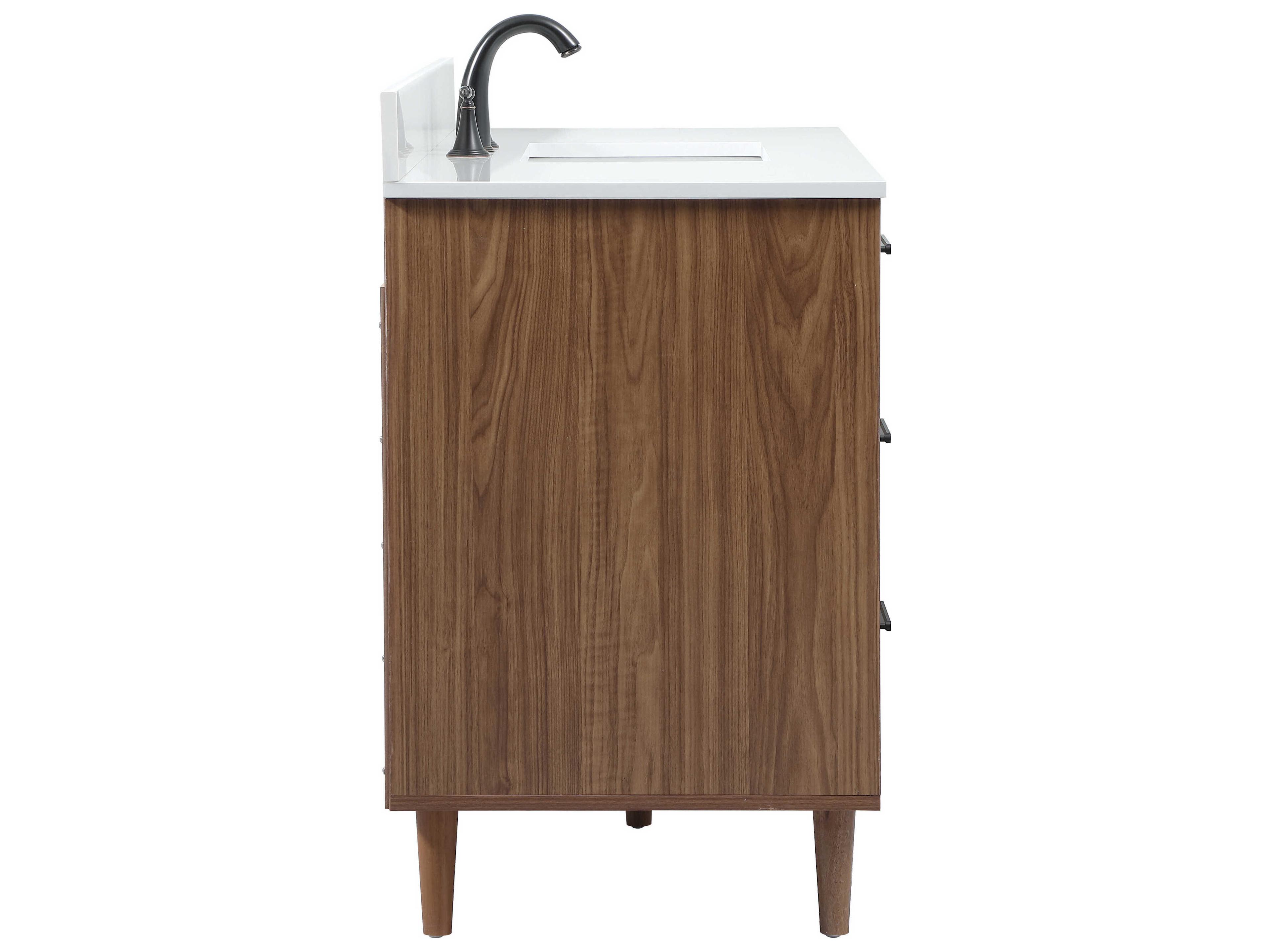 Elegant Lighting Baldwin Walnut Brown 48" Vanity with Backsplash