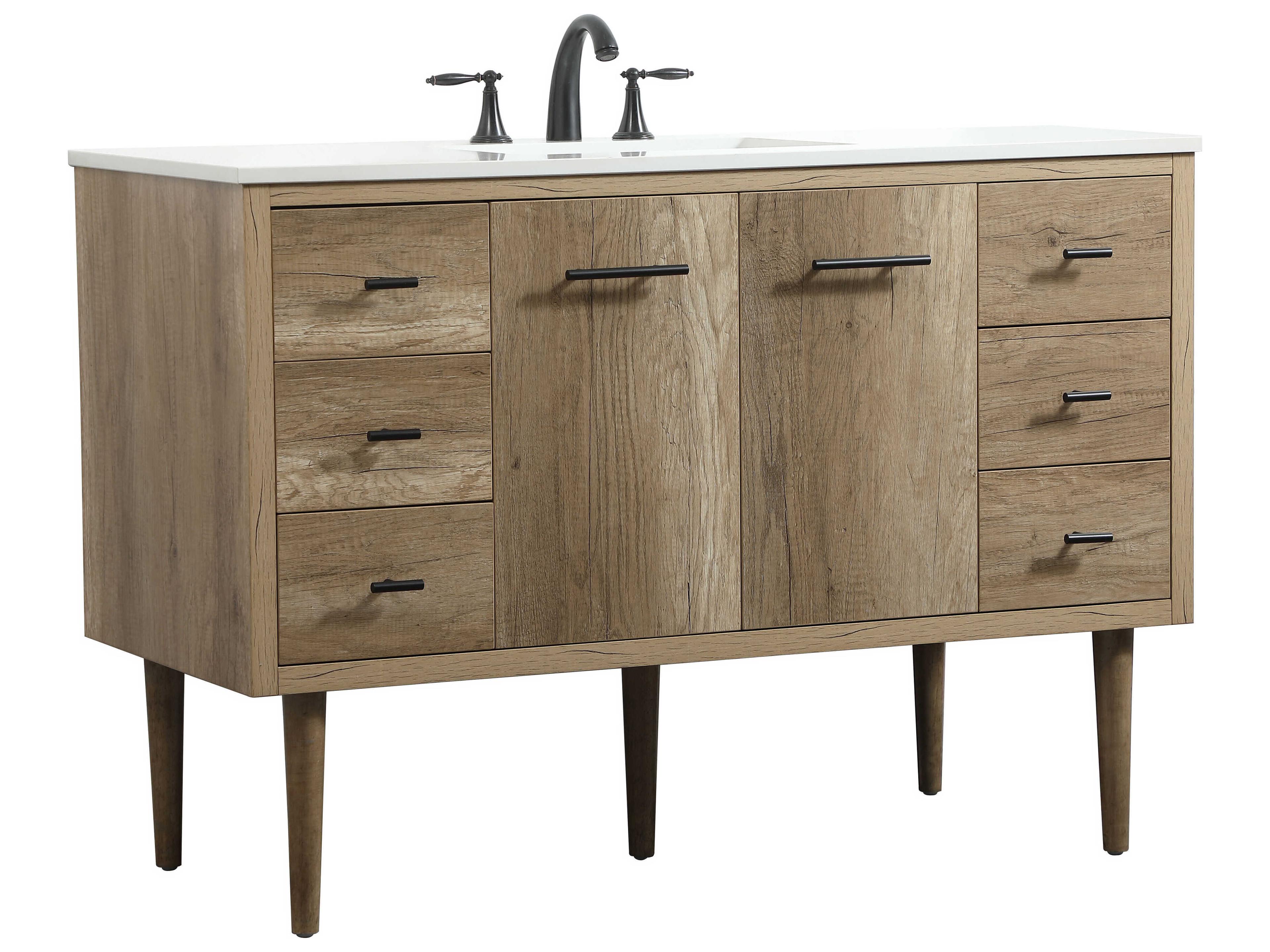 Elegant Lighting Cyrus Natural Oak 48" Vanity