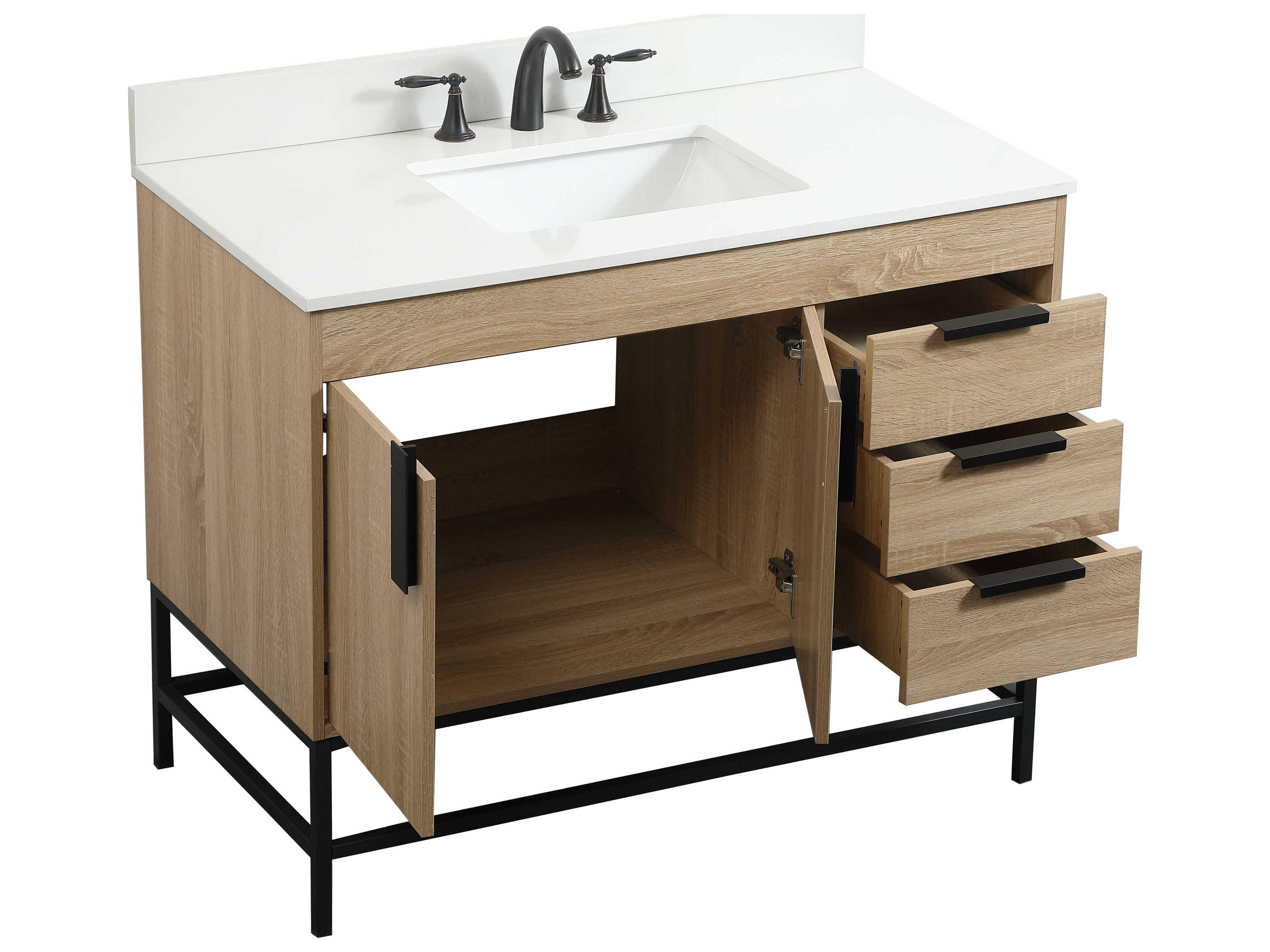 Elegant Lighting Eugene Mango Wood 42" Vanity with Backsplash