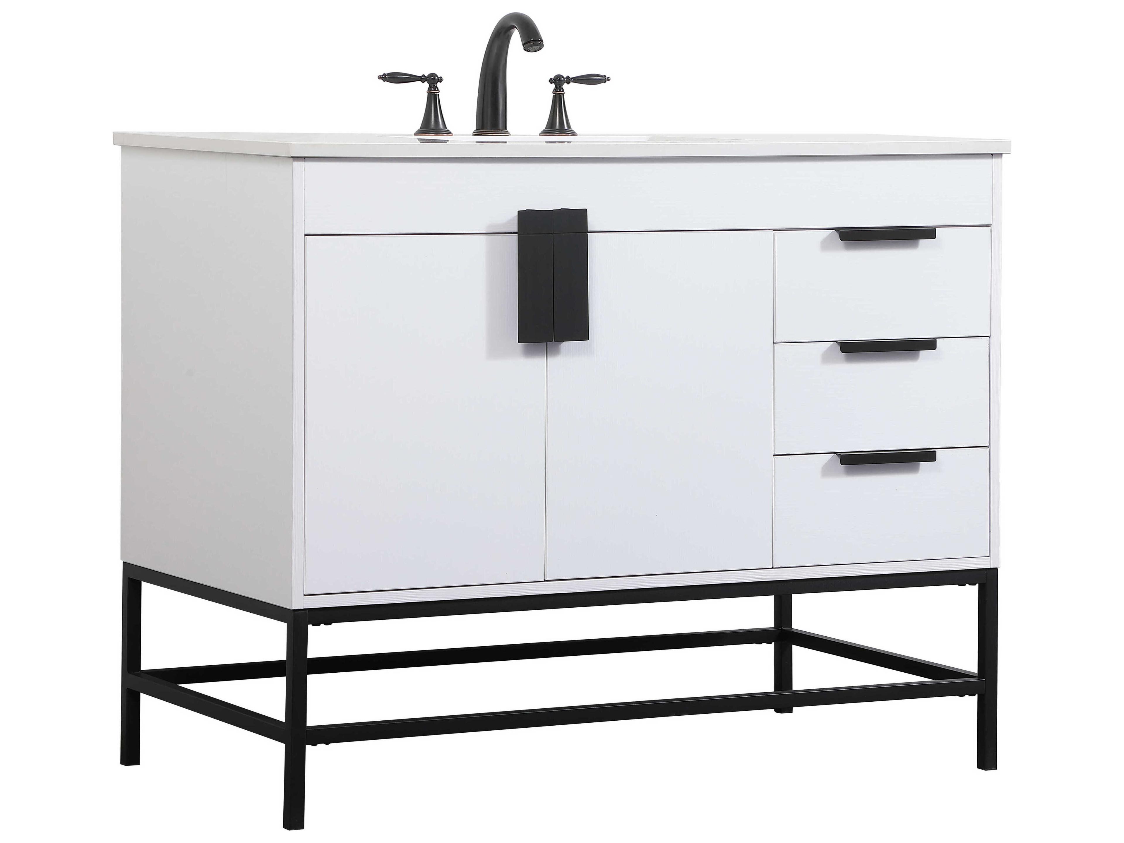 Elegant Lighting Eugene White 42" Vanity