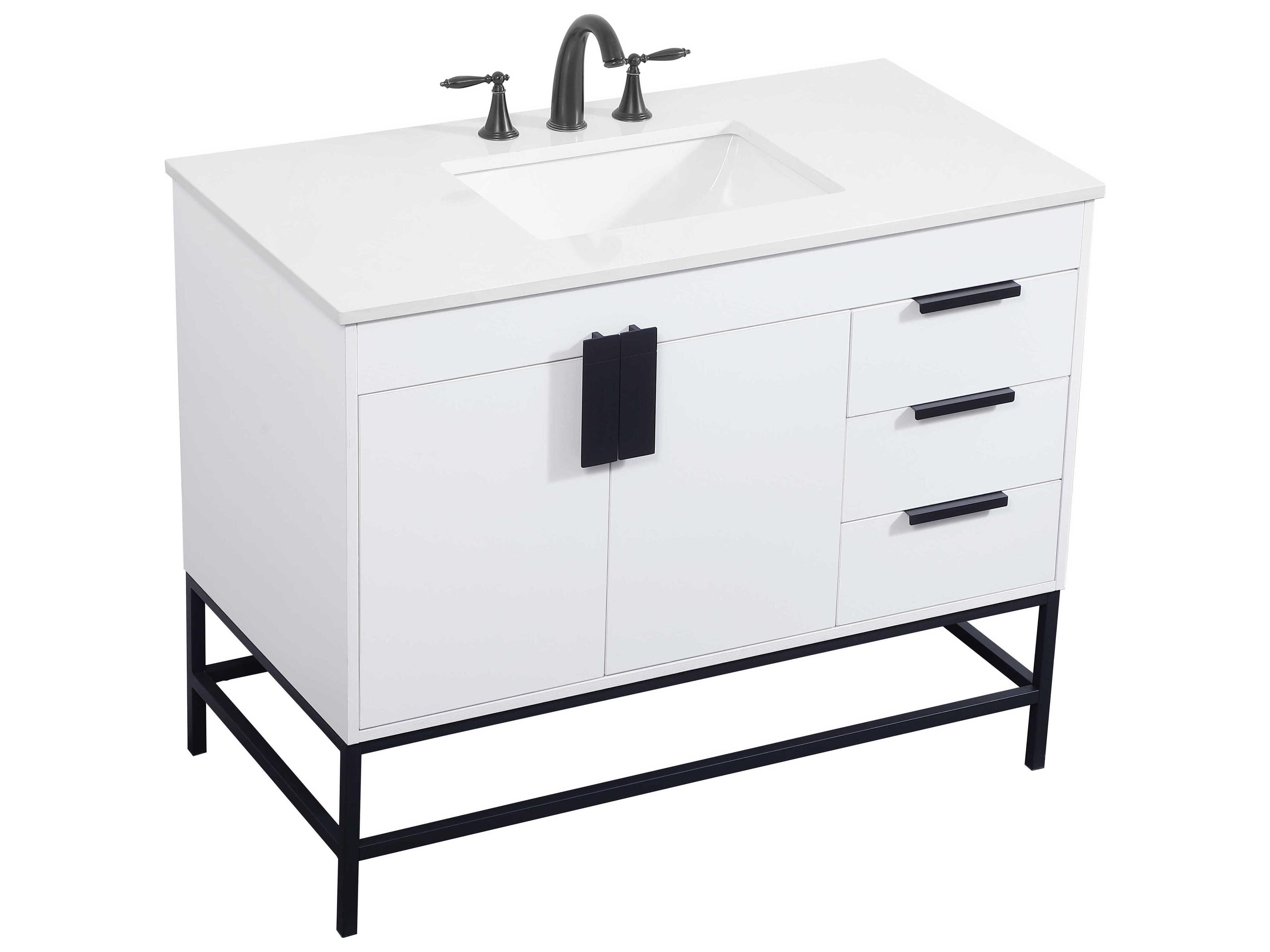 Elegant Lighting Eugene White 42" Vanity