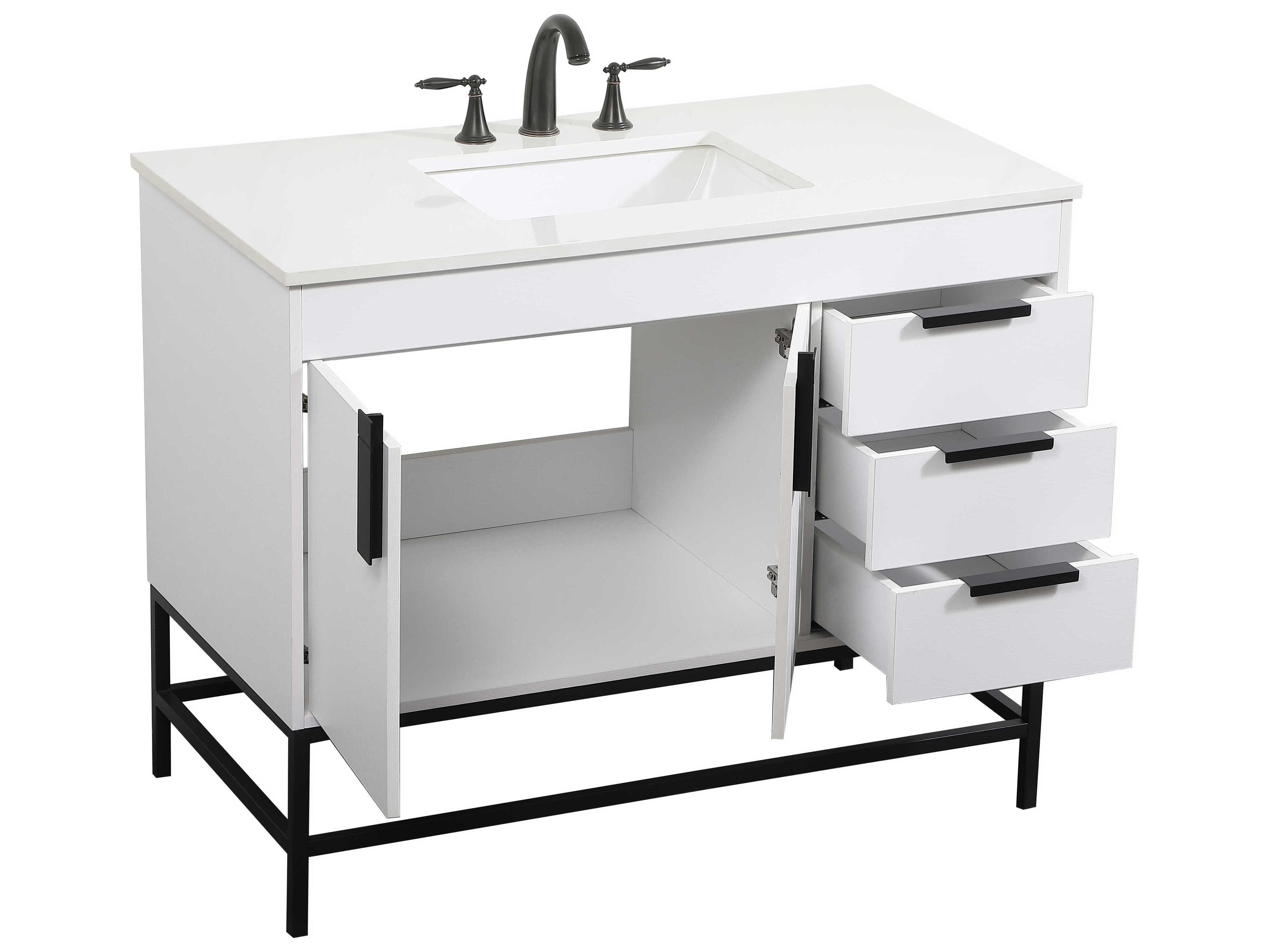 Elegant Lighting Eugene White 42" Vanity