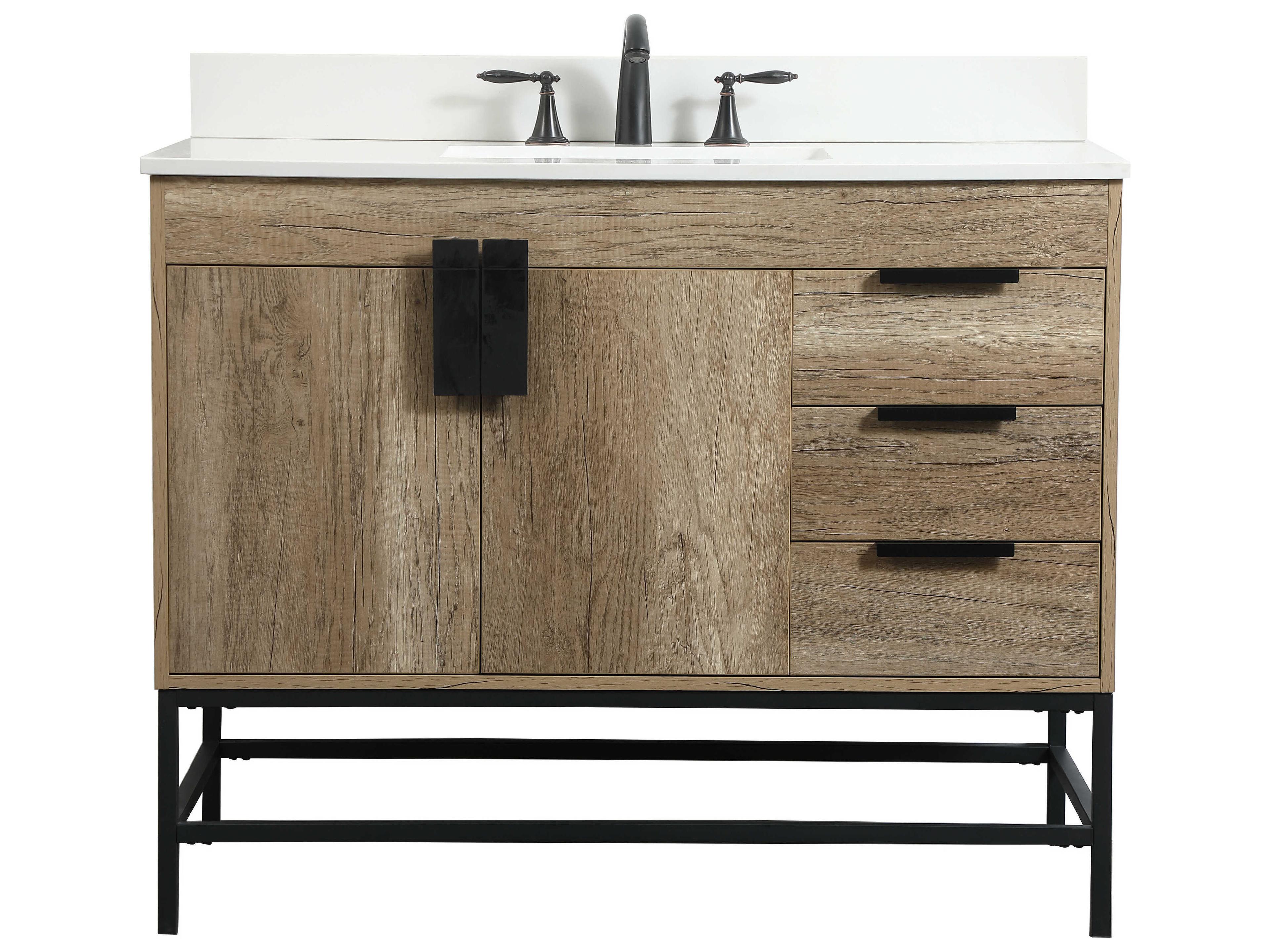 Eugene Natural Oak 42" Vanity with Backsplash