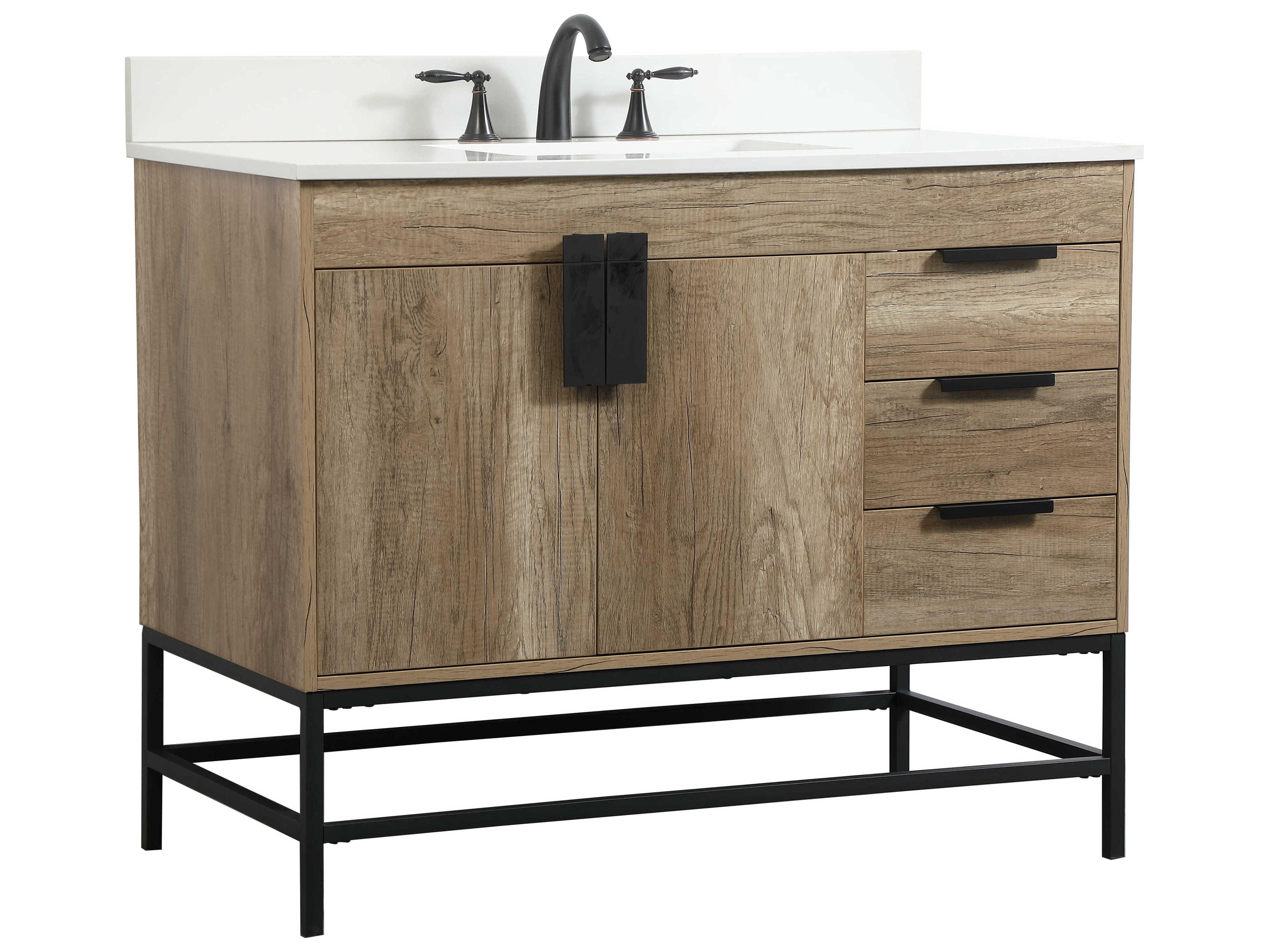 Elegant Lighting Eugene Natural Oak 42" Vanity with Backsplash