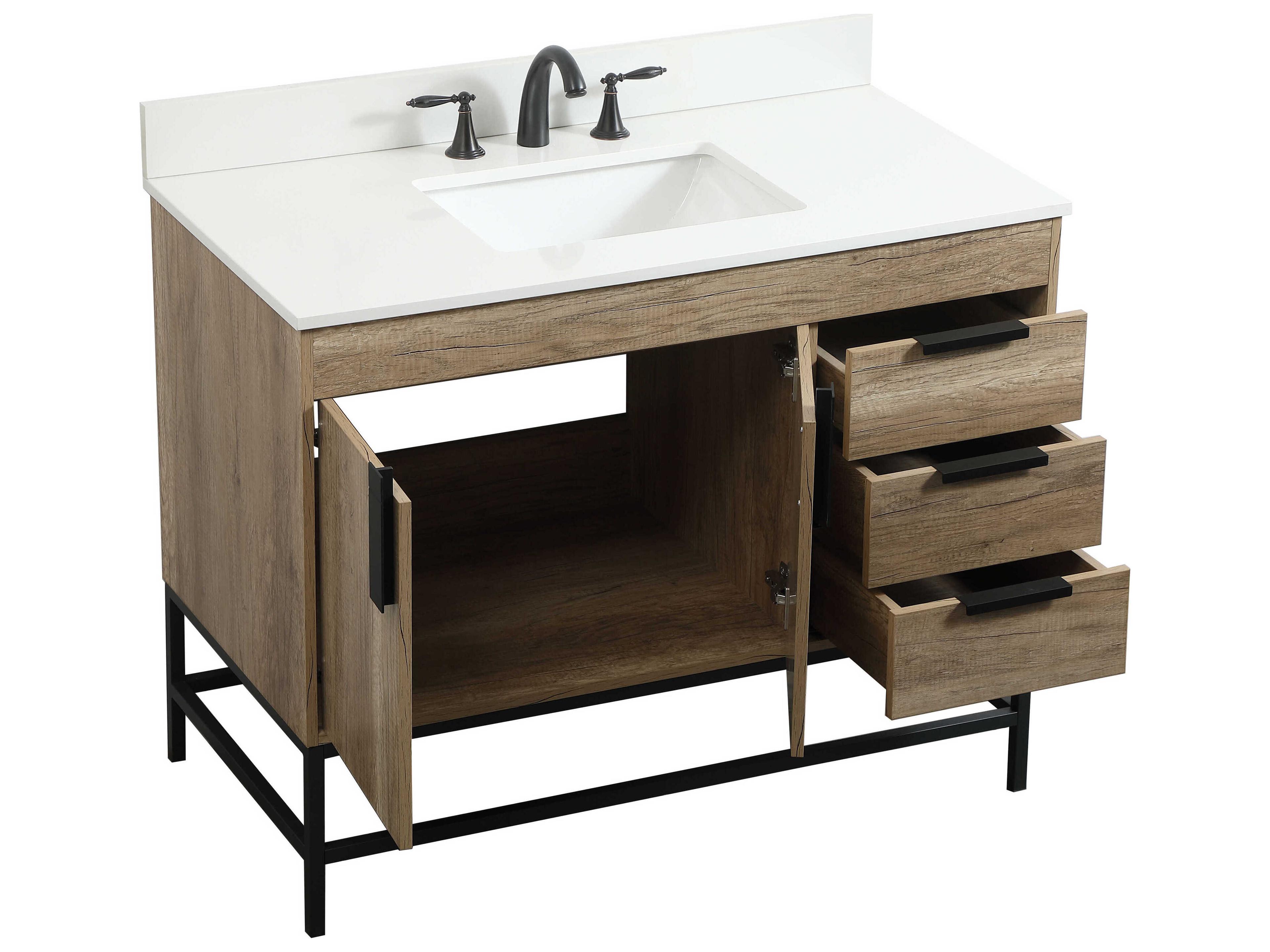 Elegant Lighting Eugene Natural Oak 42" Vanity with Backsplash