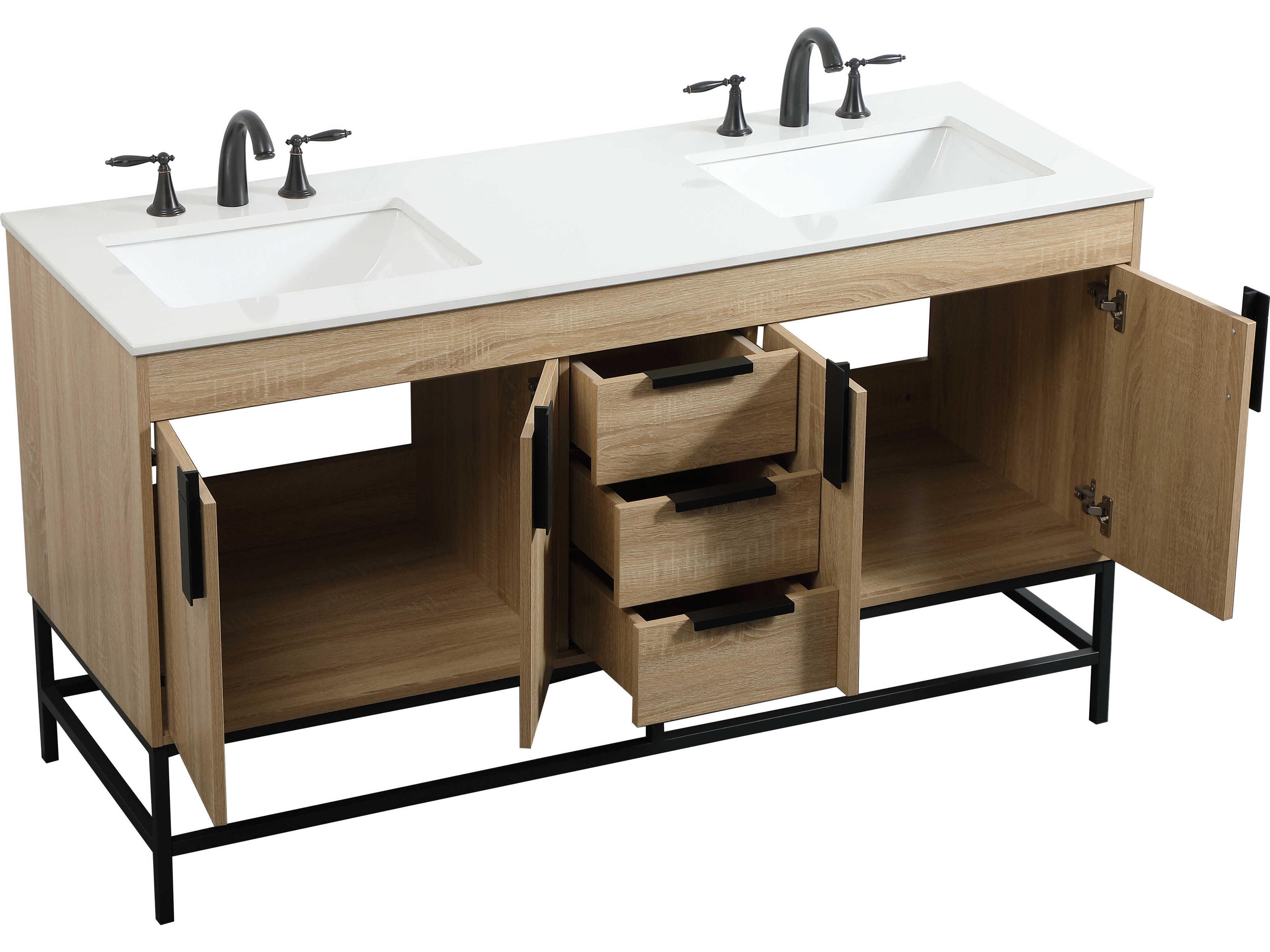 Elegant Lighting Eugene Mango Wood 60" Vanity