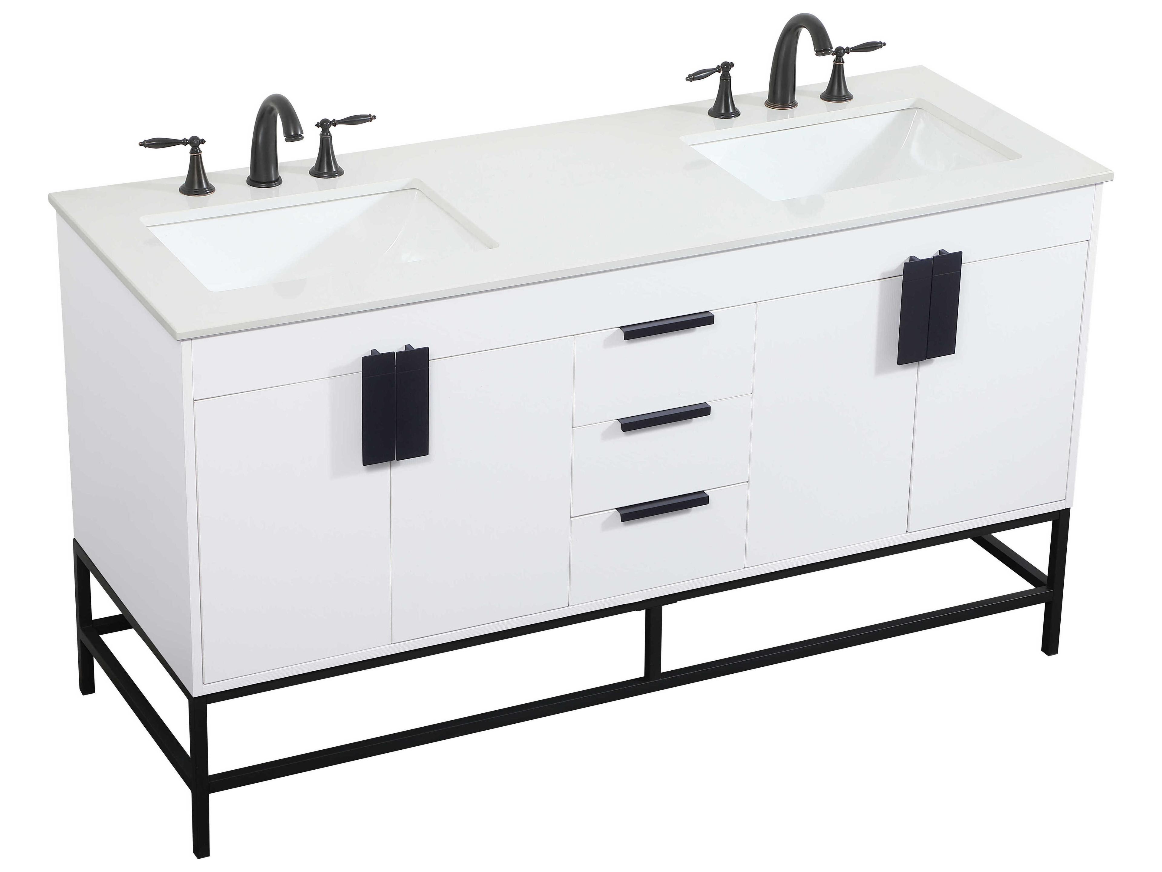 Elegant Lighting Eugene White 60" Vanity