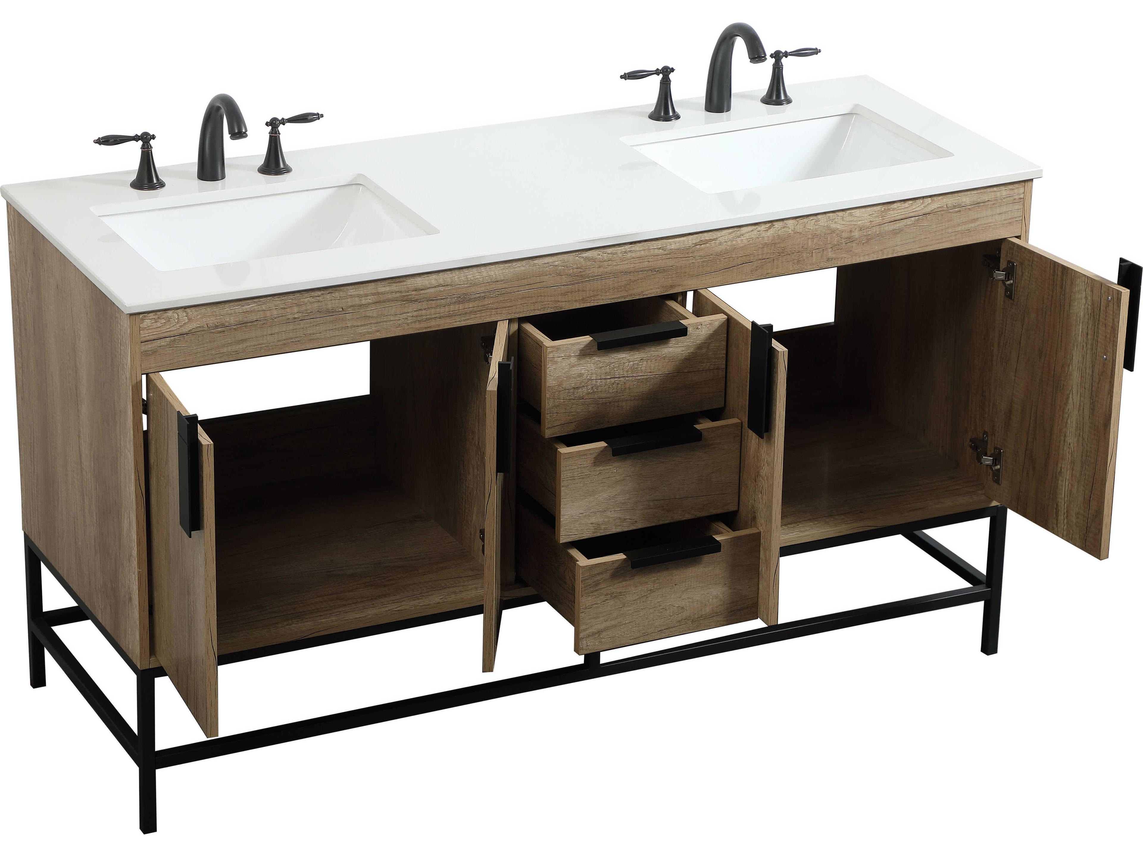 Elegant Lighting Eugene Natural Oak 60" Vanity