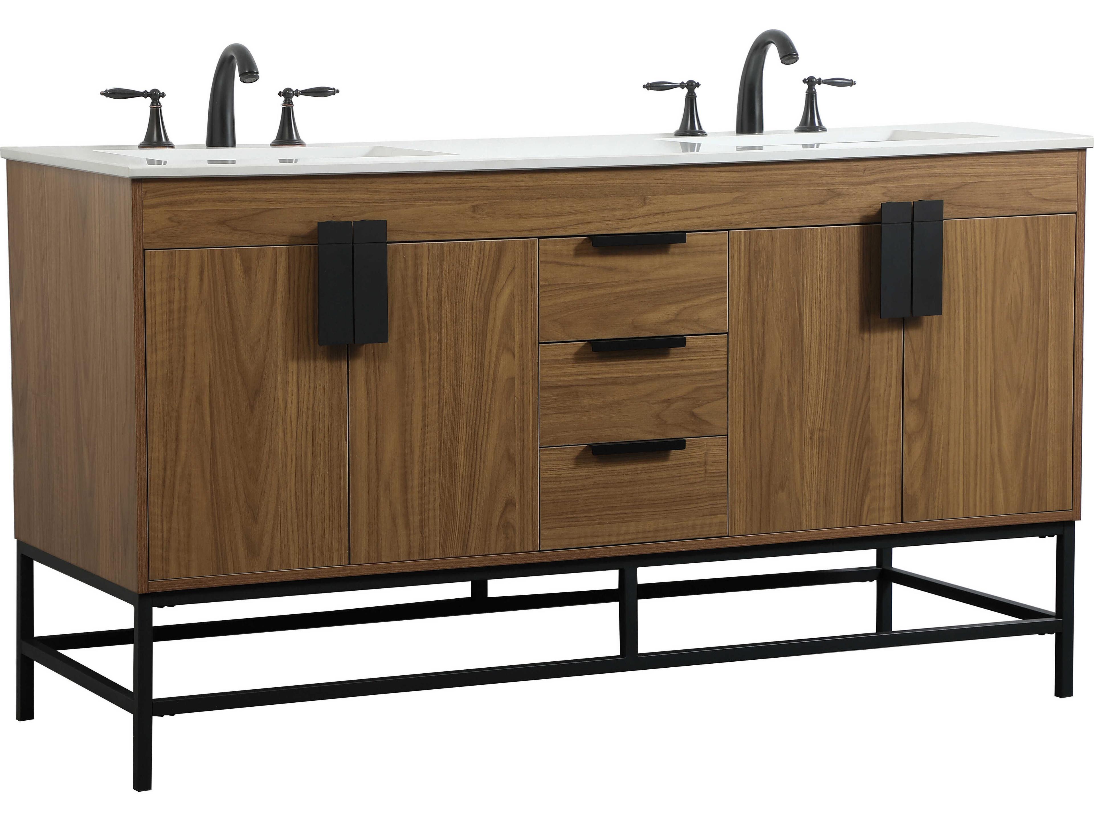 Elegant Lighting Eugene Walnut Brown 60" Vanity