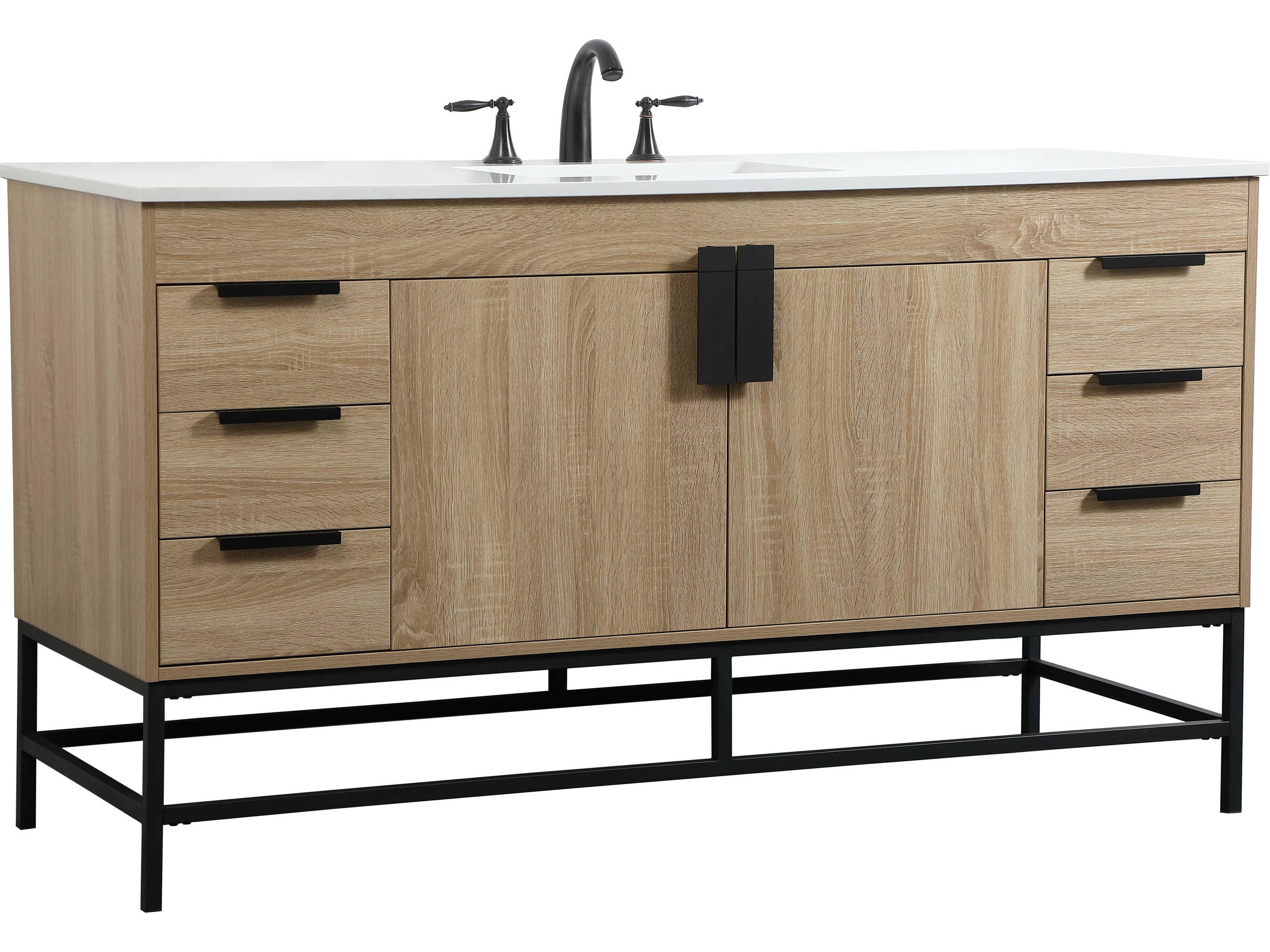 Elegant Lighting Eugene Mango Wood 60" Vanity