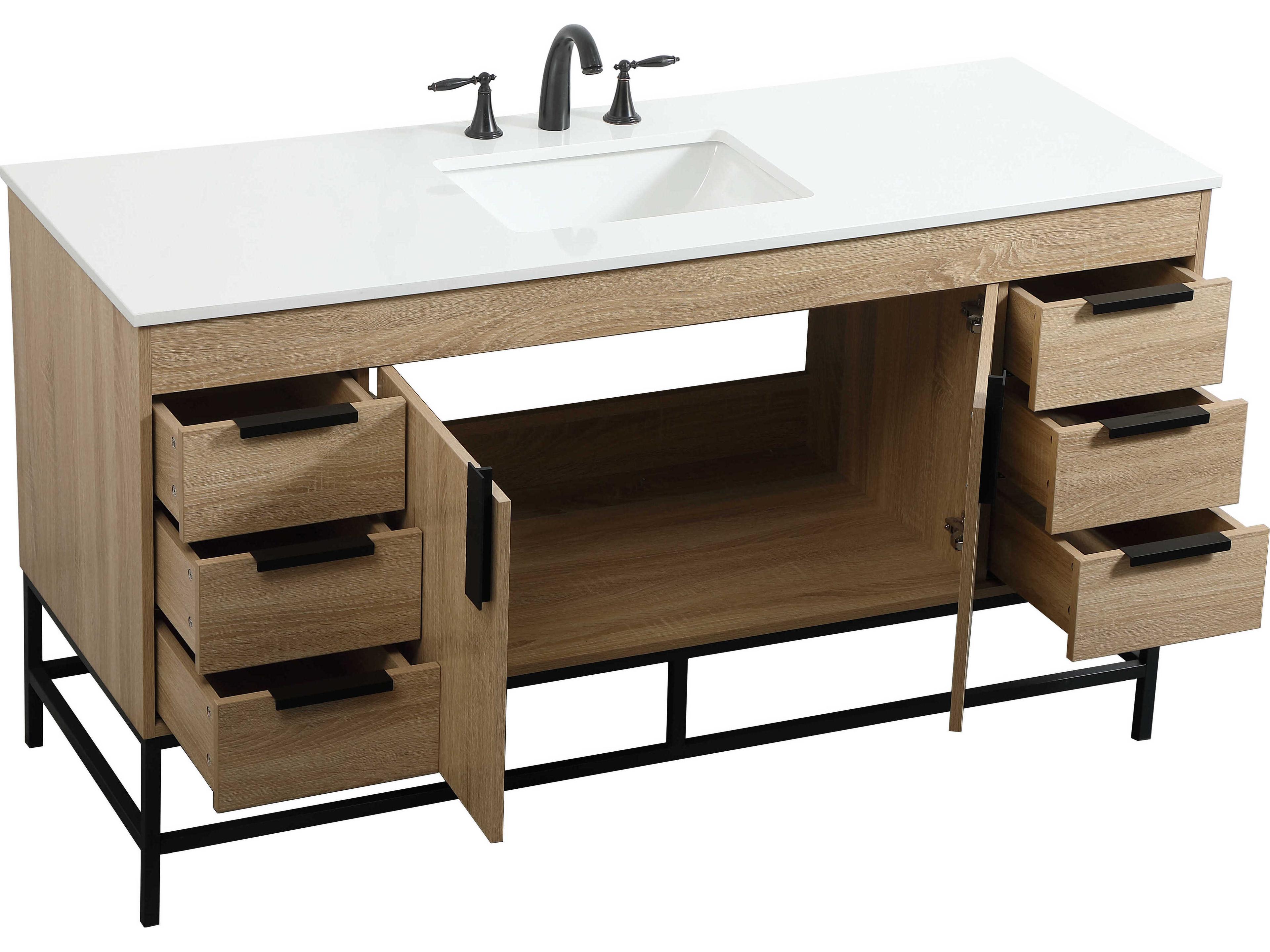 Elegant Lighting Eugene Mango Wood 60" Vanity