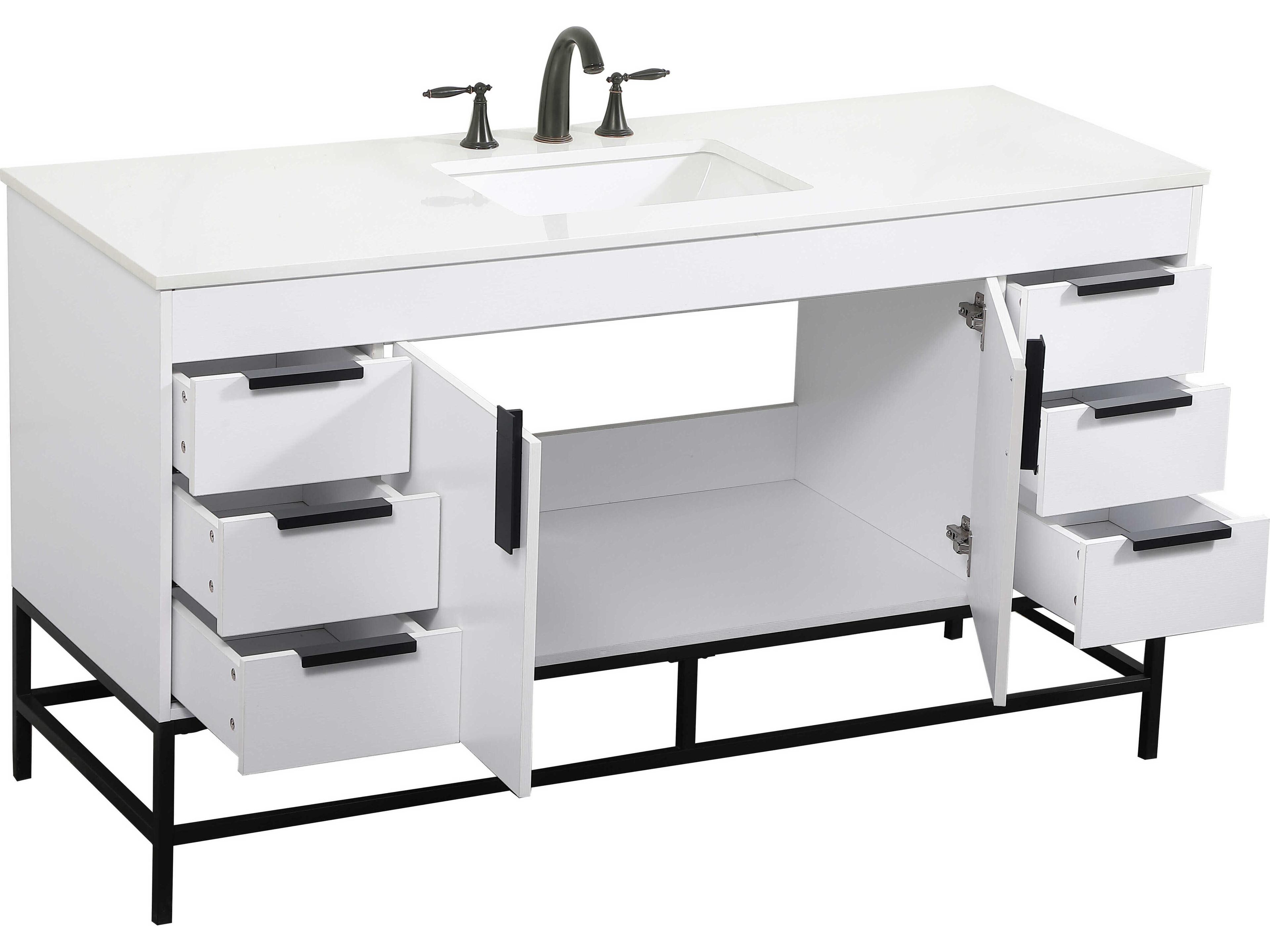 Elegant Lighting Eugene White 60" Vanity