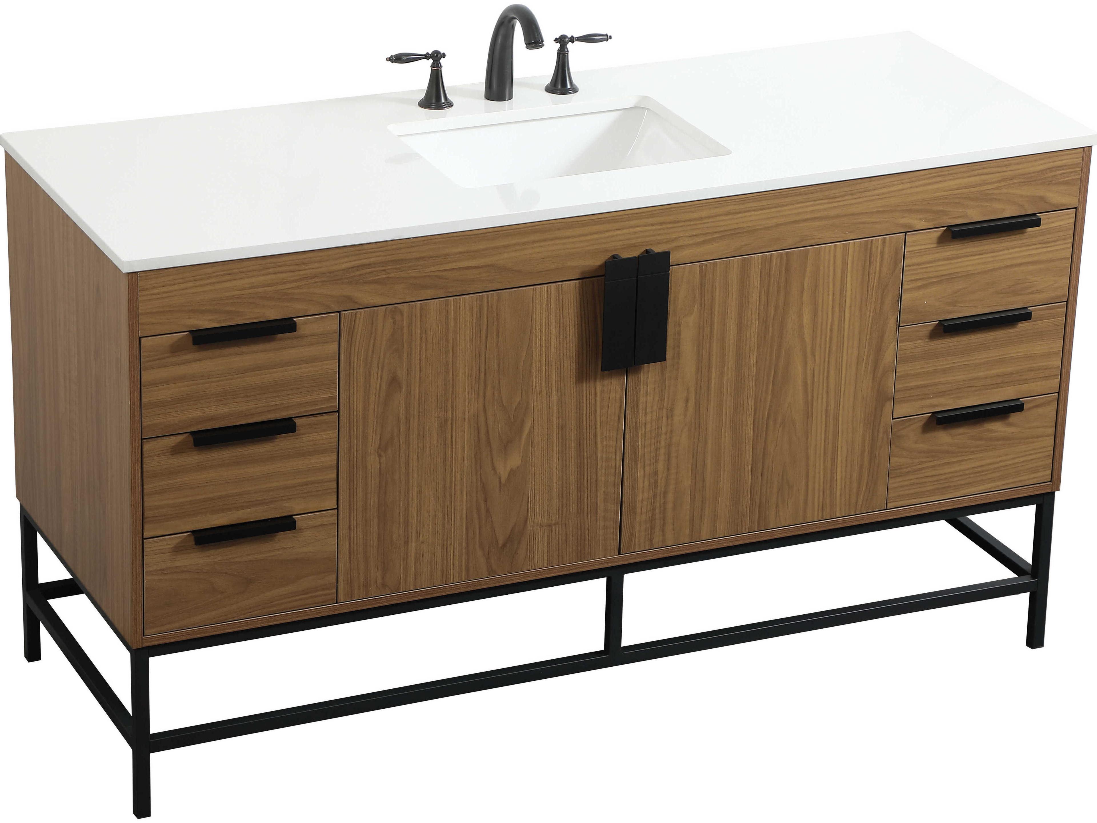 Elegant Lighting Eugene Walnut Brown 60" Vanity
