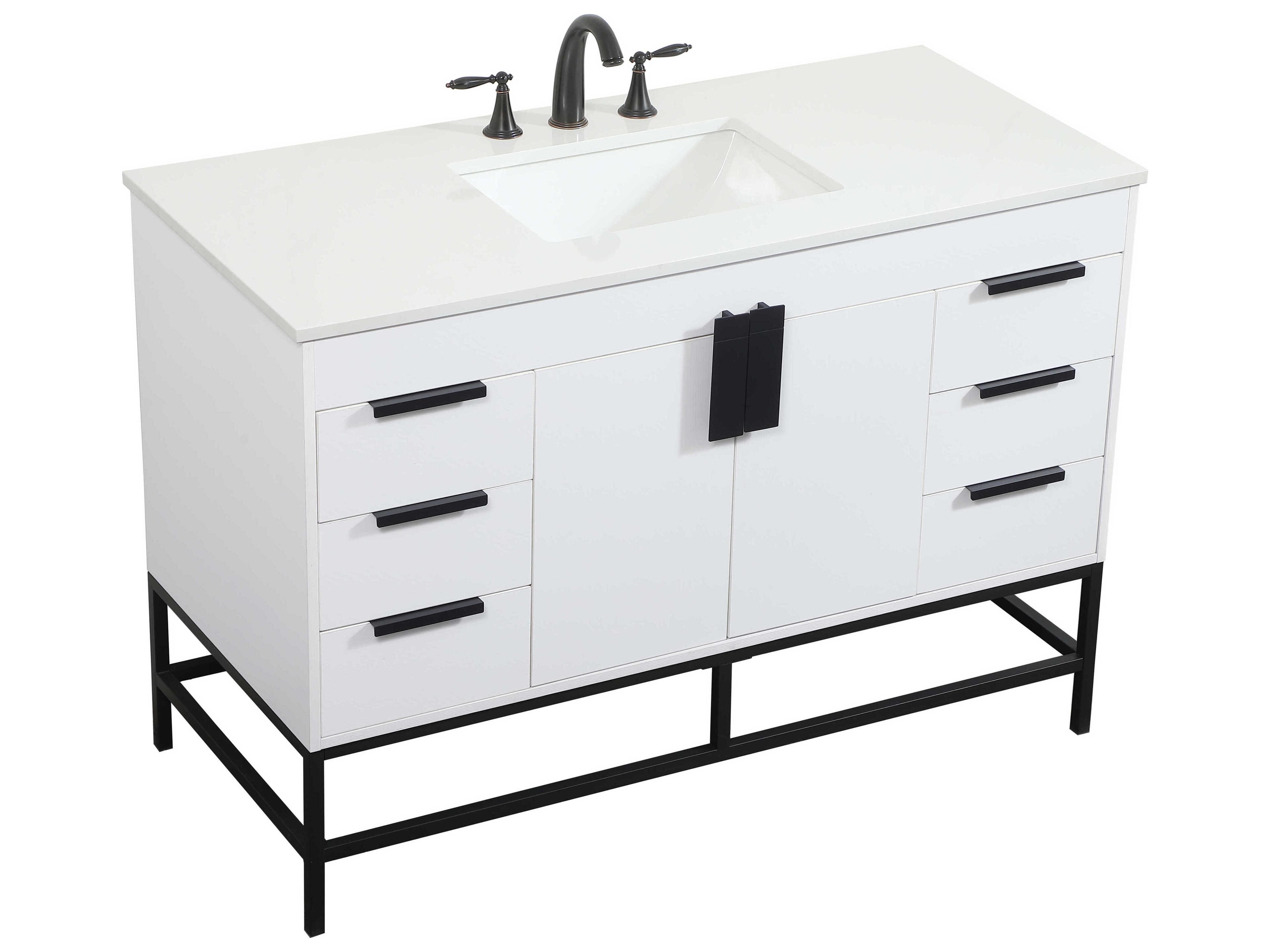 Elegant Lighting Eugene White 48" Vanity