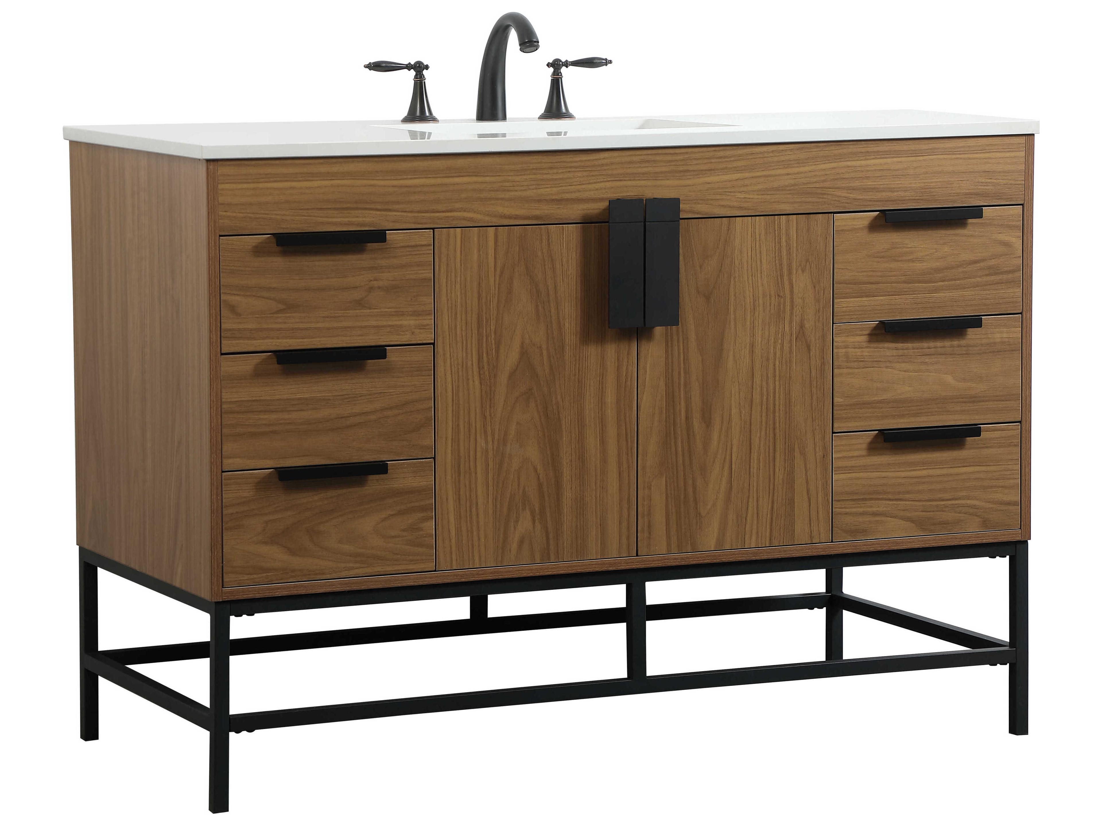 Elegant Lighting Eugene Walnut Brown 48" Vanity