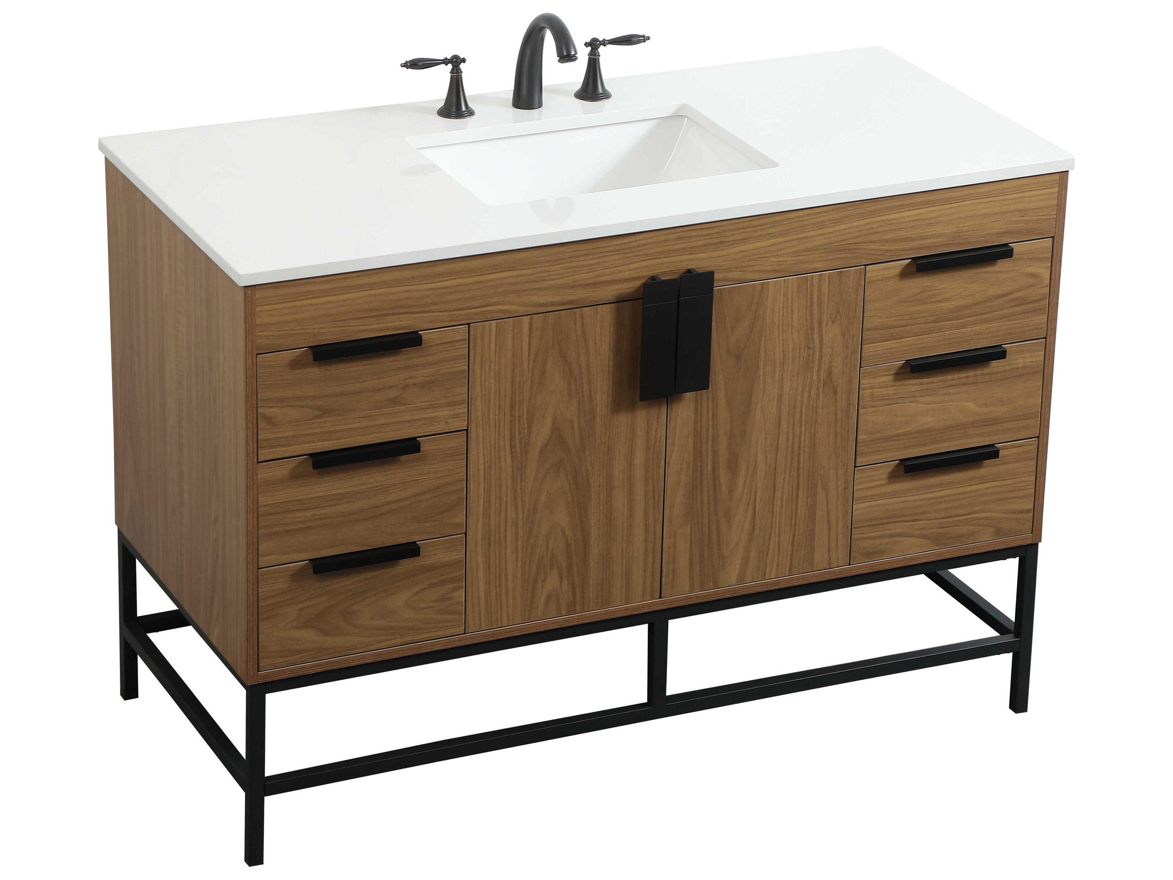 Elegant Lighting Eugene Walnut Brown 48" Vanity