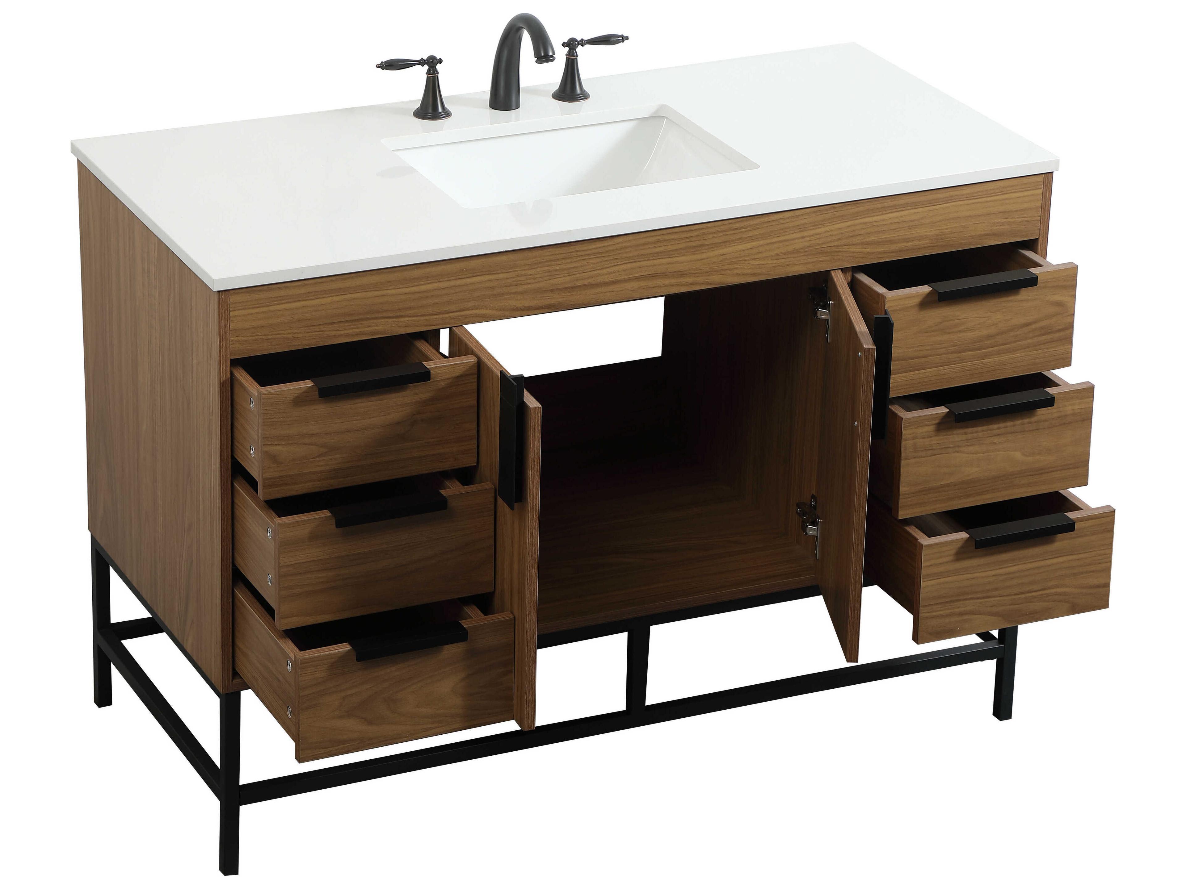 Elegant Lighting Eugene Walnut Brown 48" Vanity