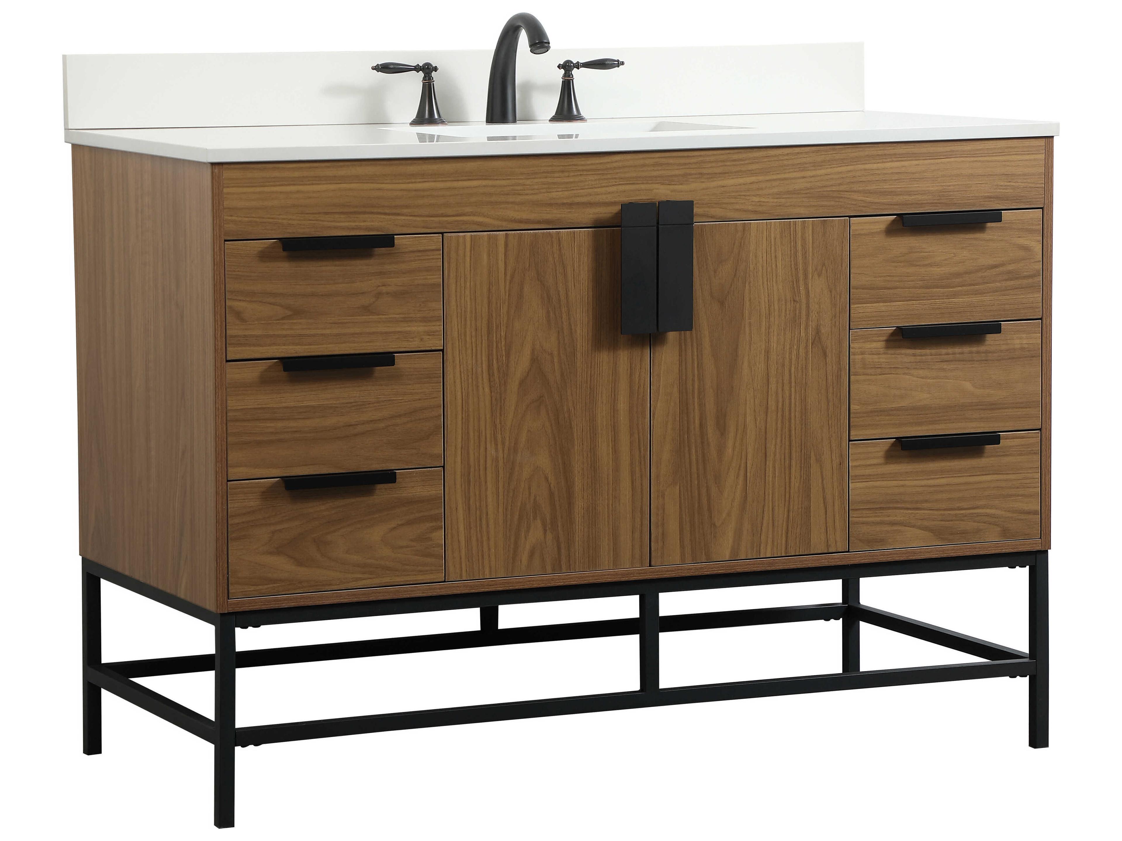 Elegant Lighting Eugene Walnut Brown 48" Vanity with Backsplash