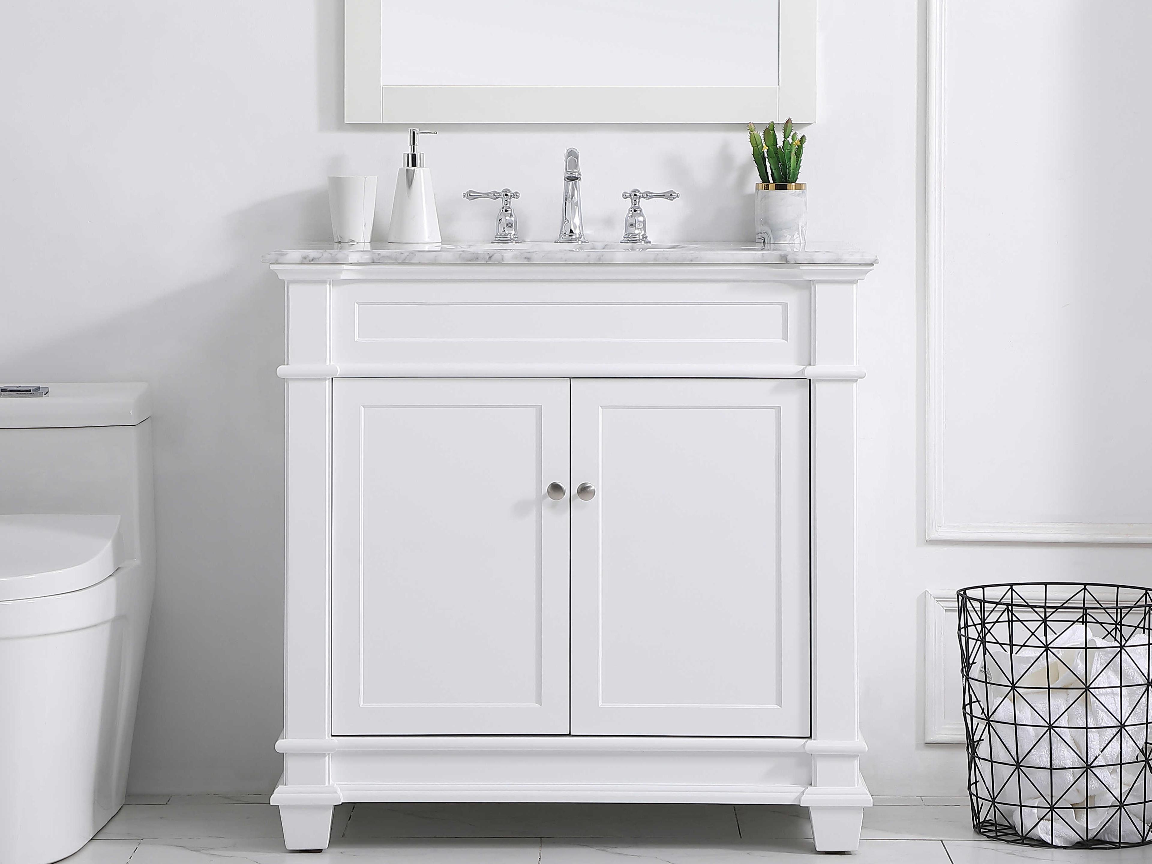 Elegant Lighting Wesley White 36" Vanity