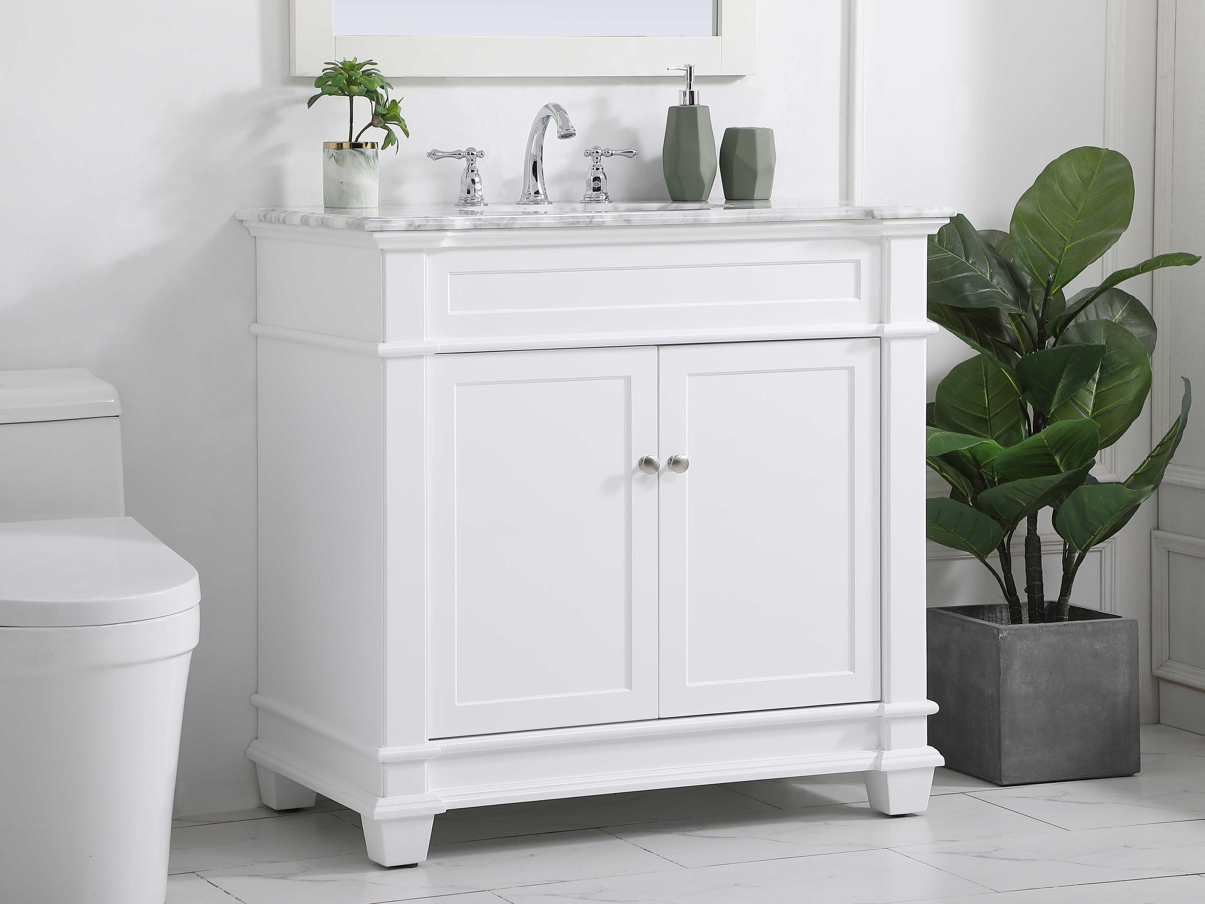 Elegant Lighting Wesley White 36" Vanity