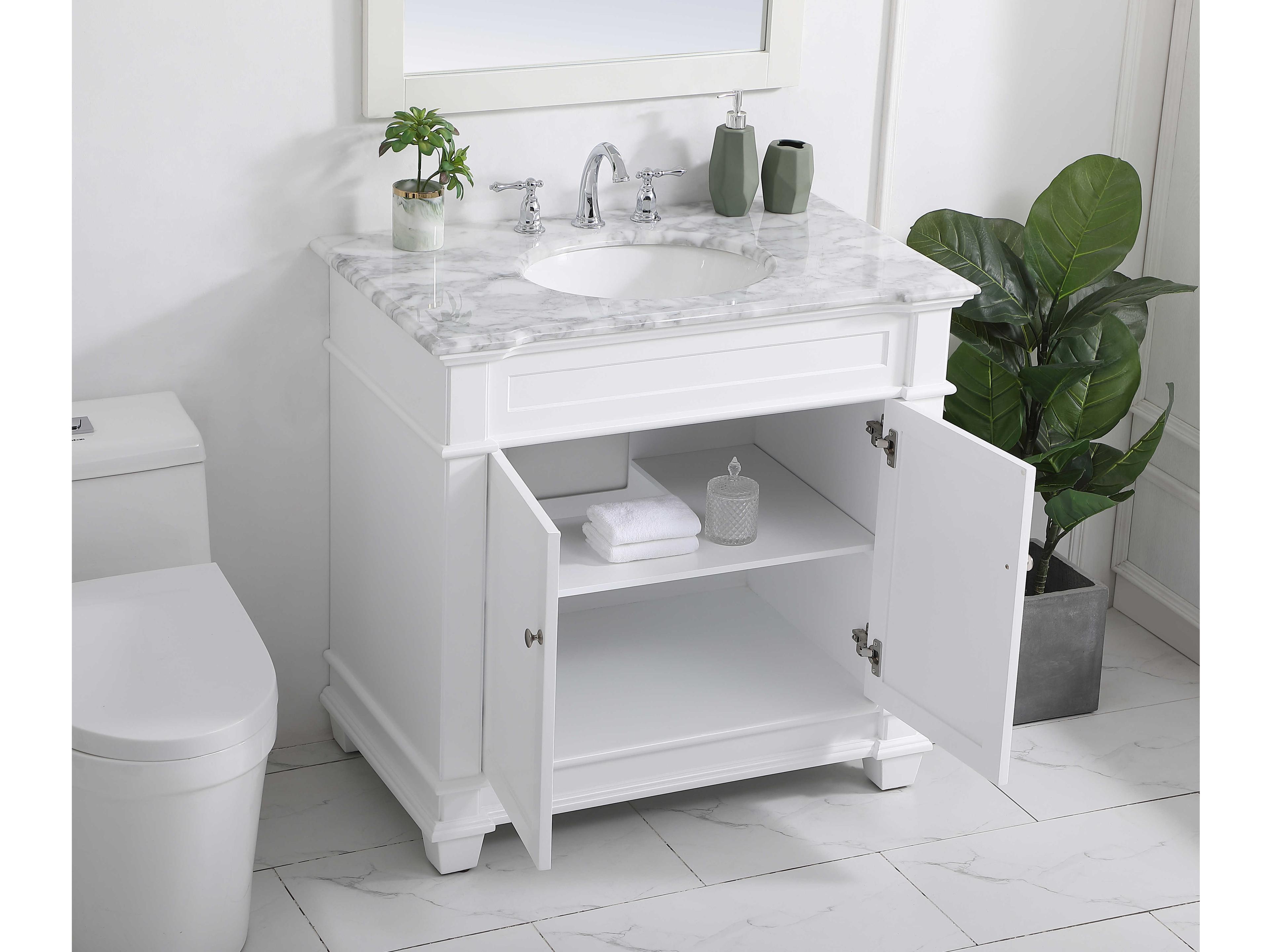 Elegant Lighting Wesley White 36" Vanity