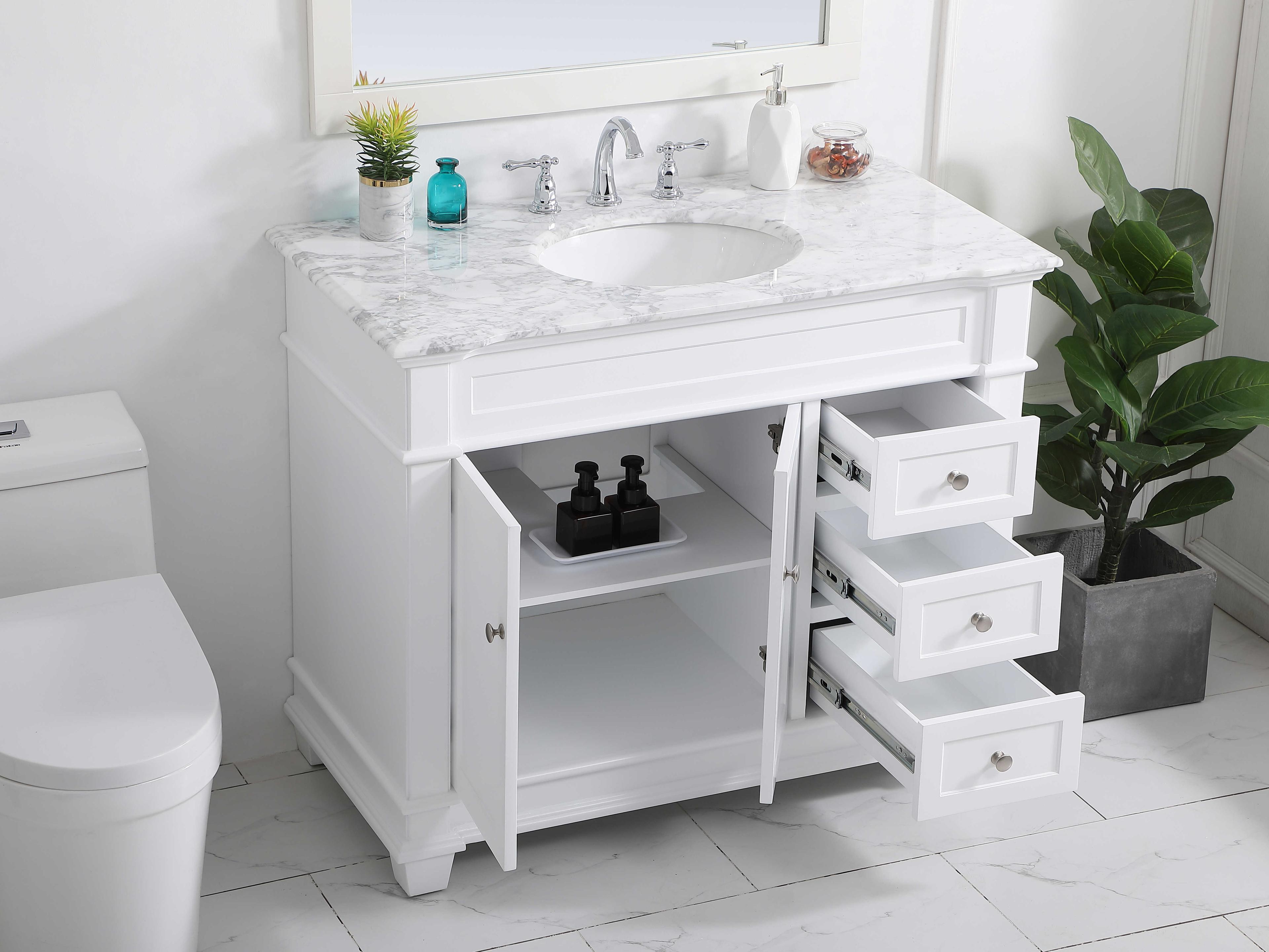 Elegant Lighting Wesley White 42" Vanity