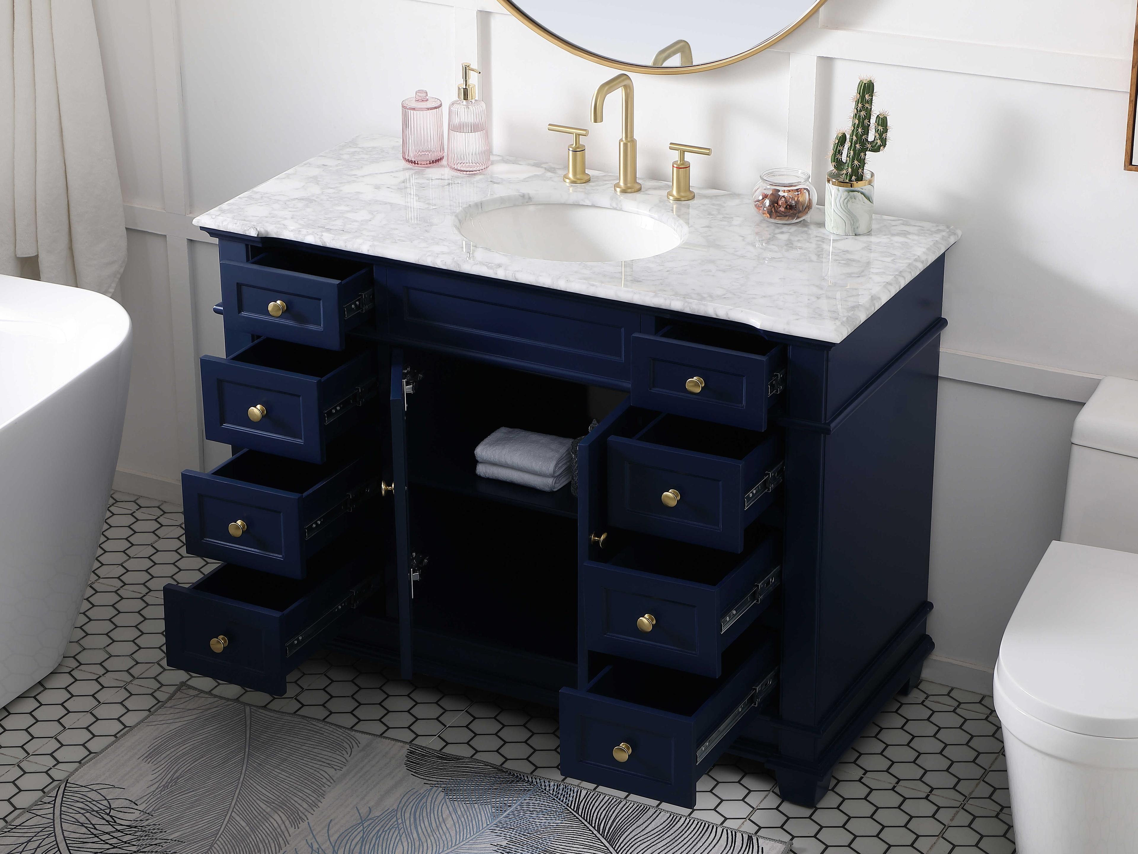 Elegant Lighting Wesley Blue 48" Vanity