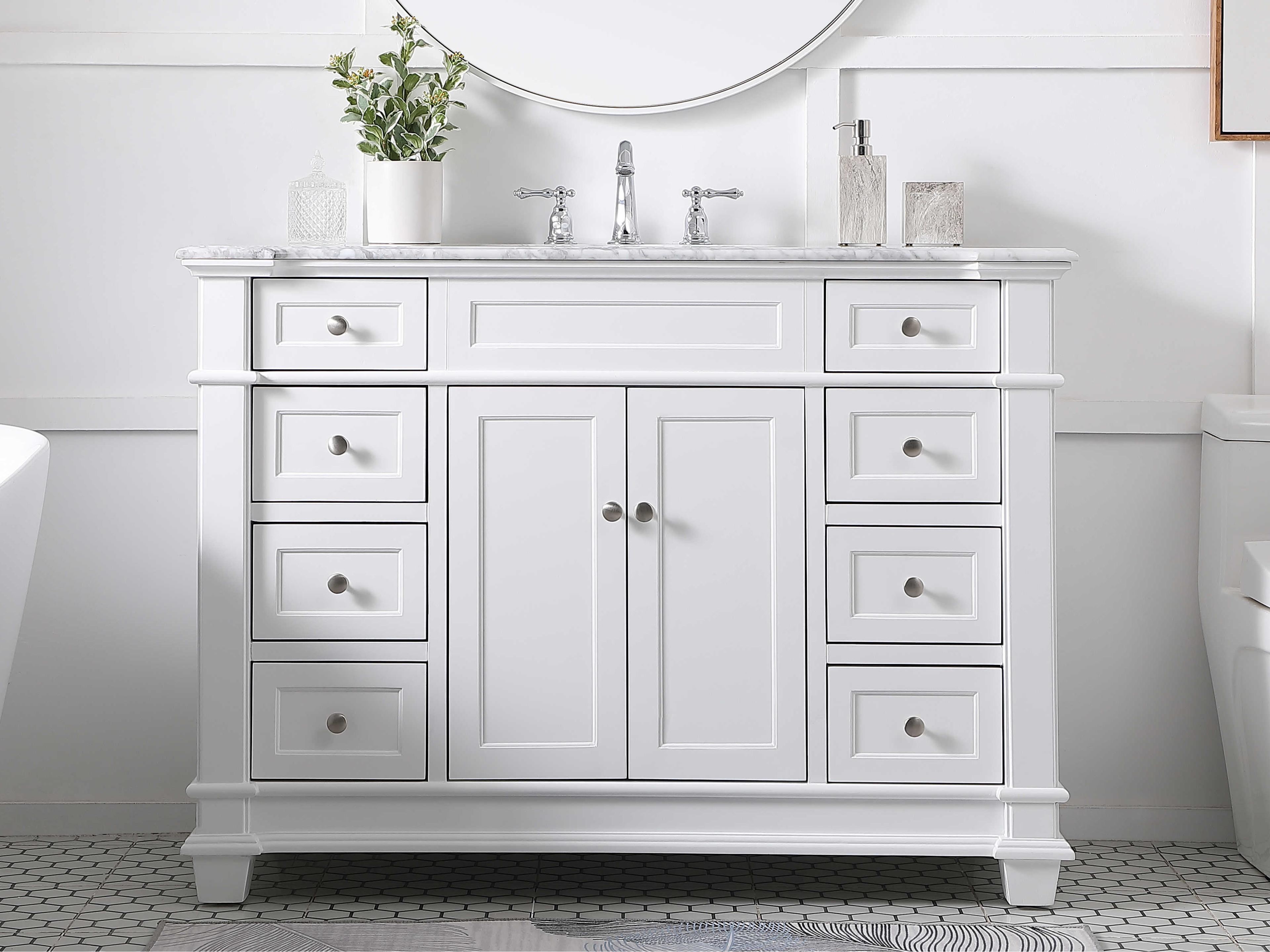 Elegant Lighting Wesley White 48" Vanity