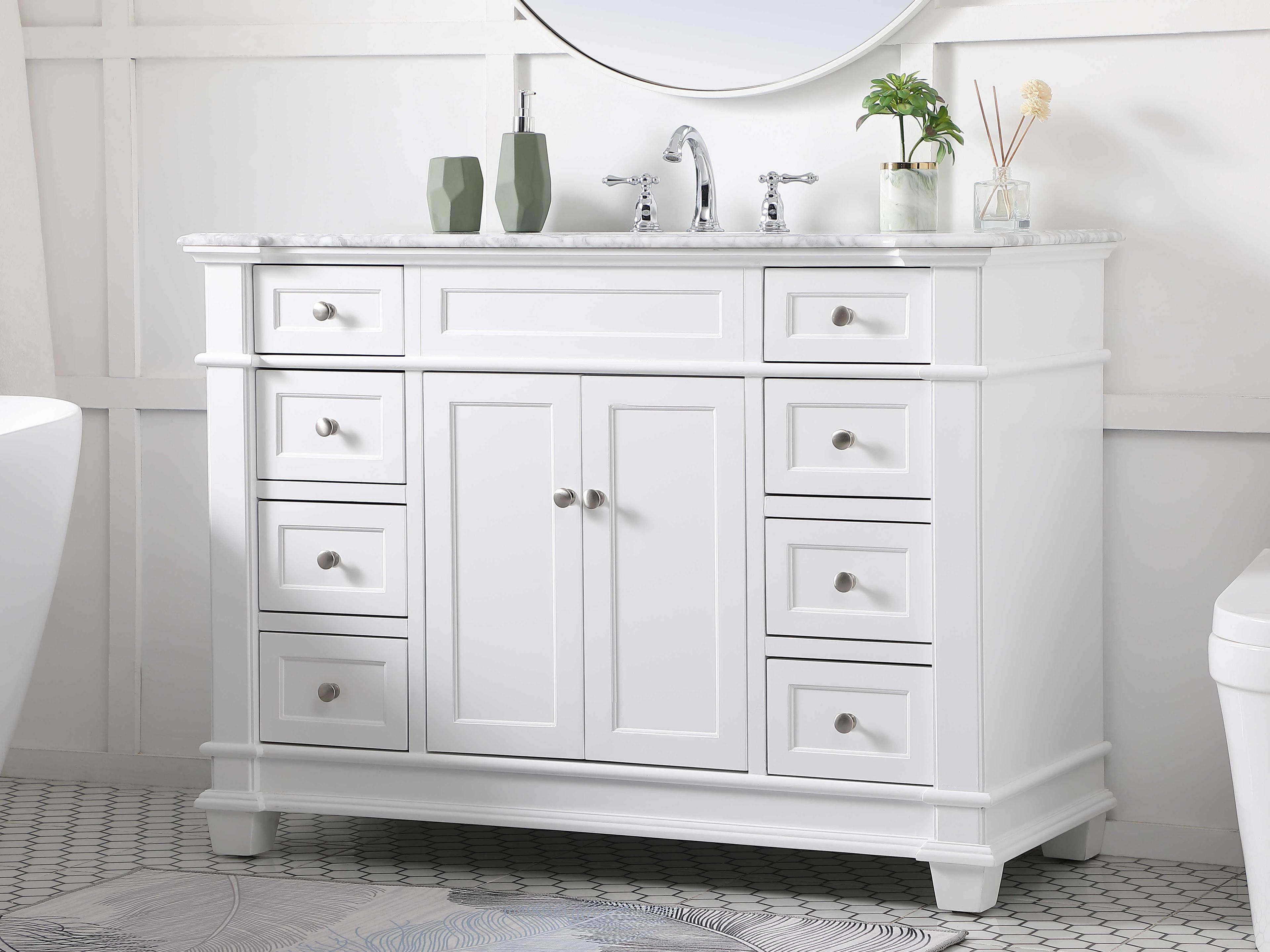 Elegant Lighting Wesley White 48" Vanity