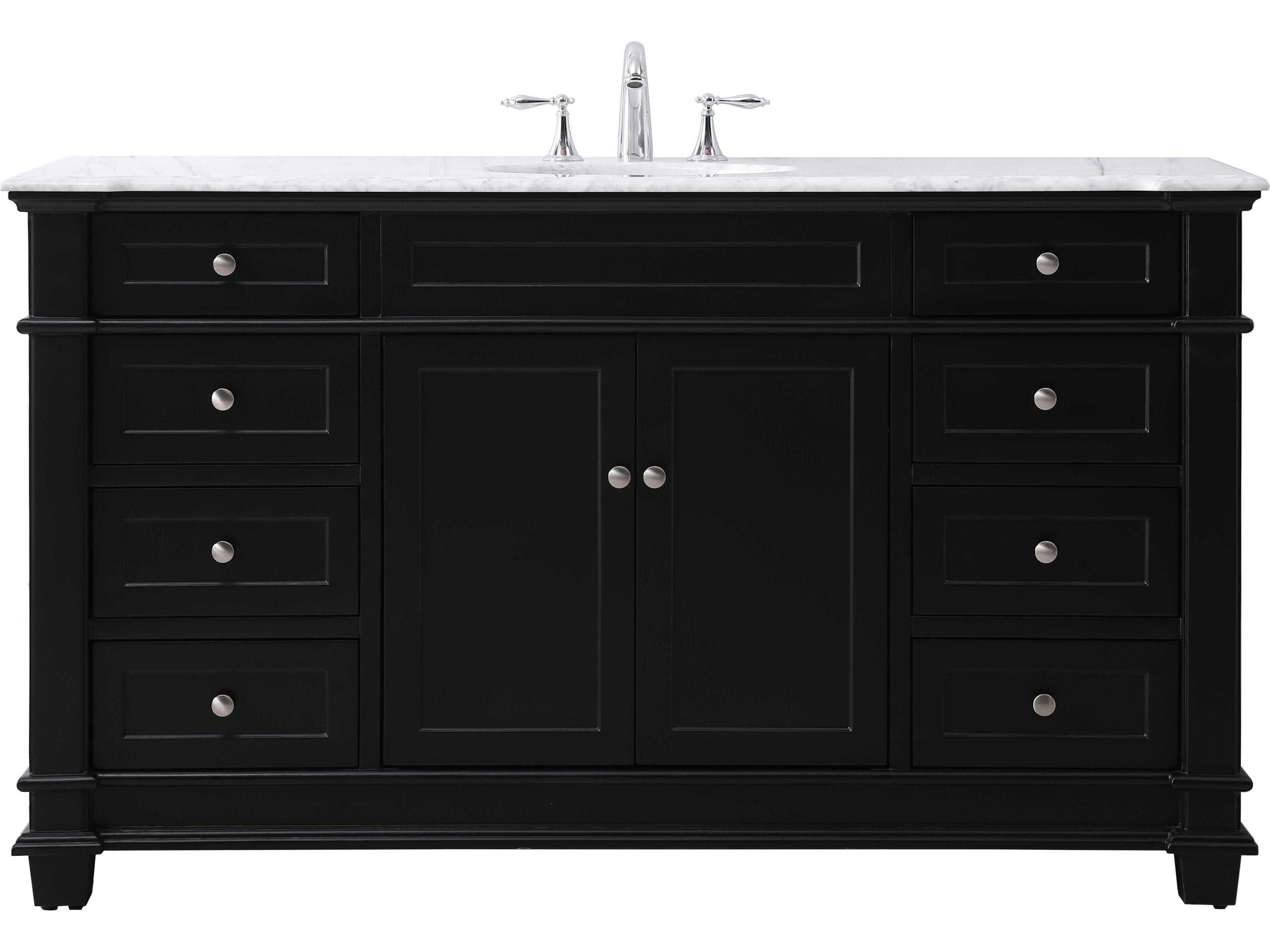 Wesley 60 Inch Black Single Vanity Set