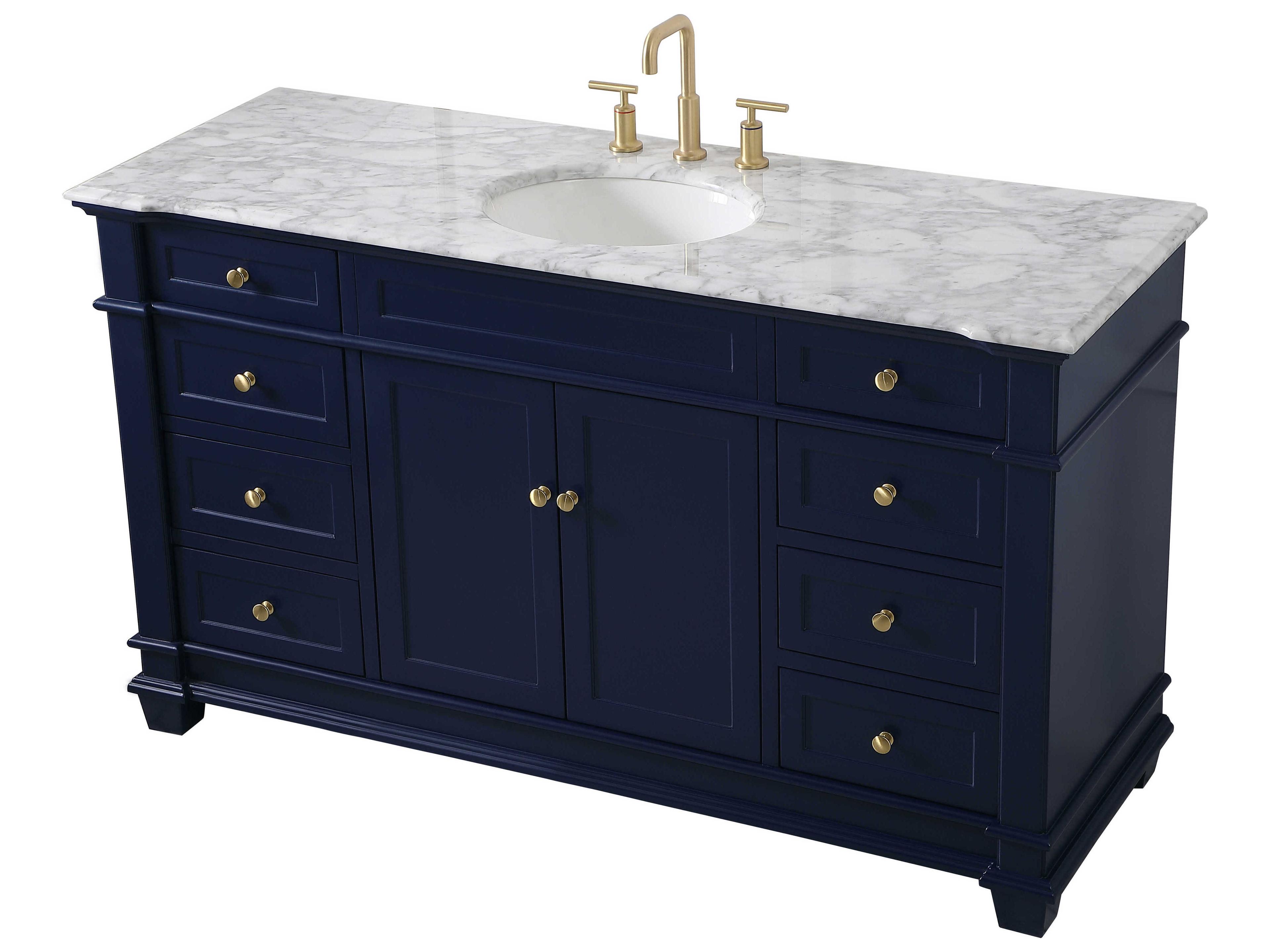 Elegant Lighting Wesley Blue 60" Vanity