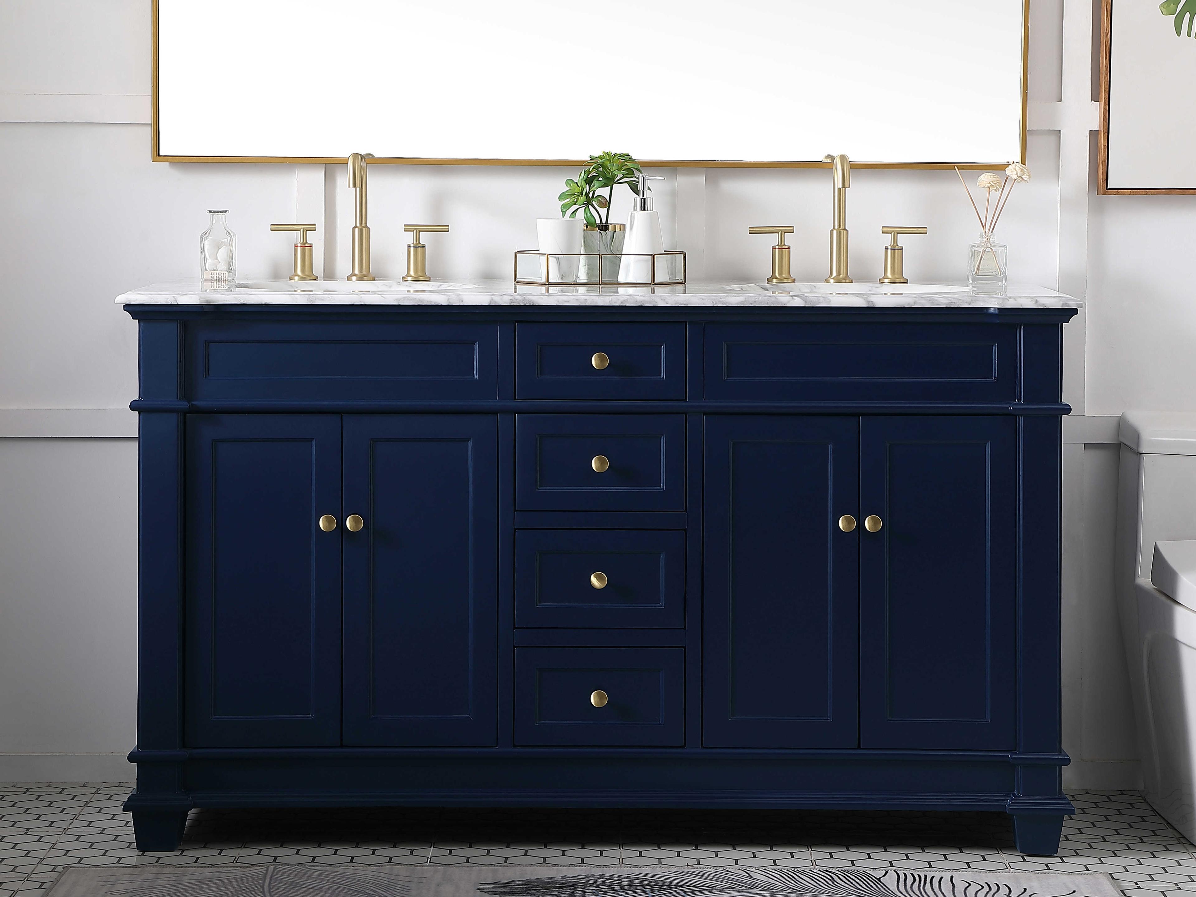 Elegant Lighting Wesley Blue 60" Vanity
