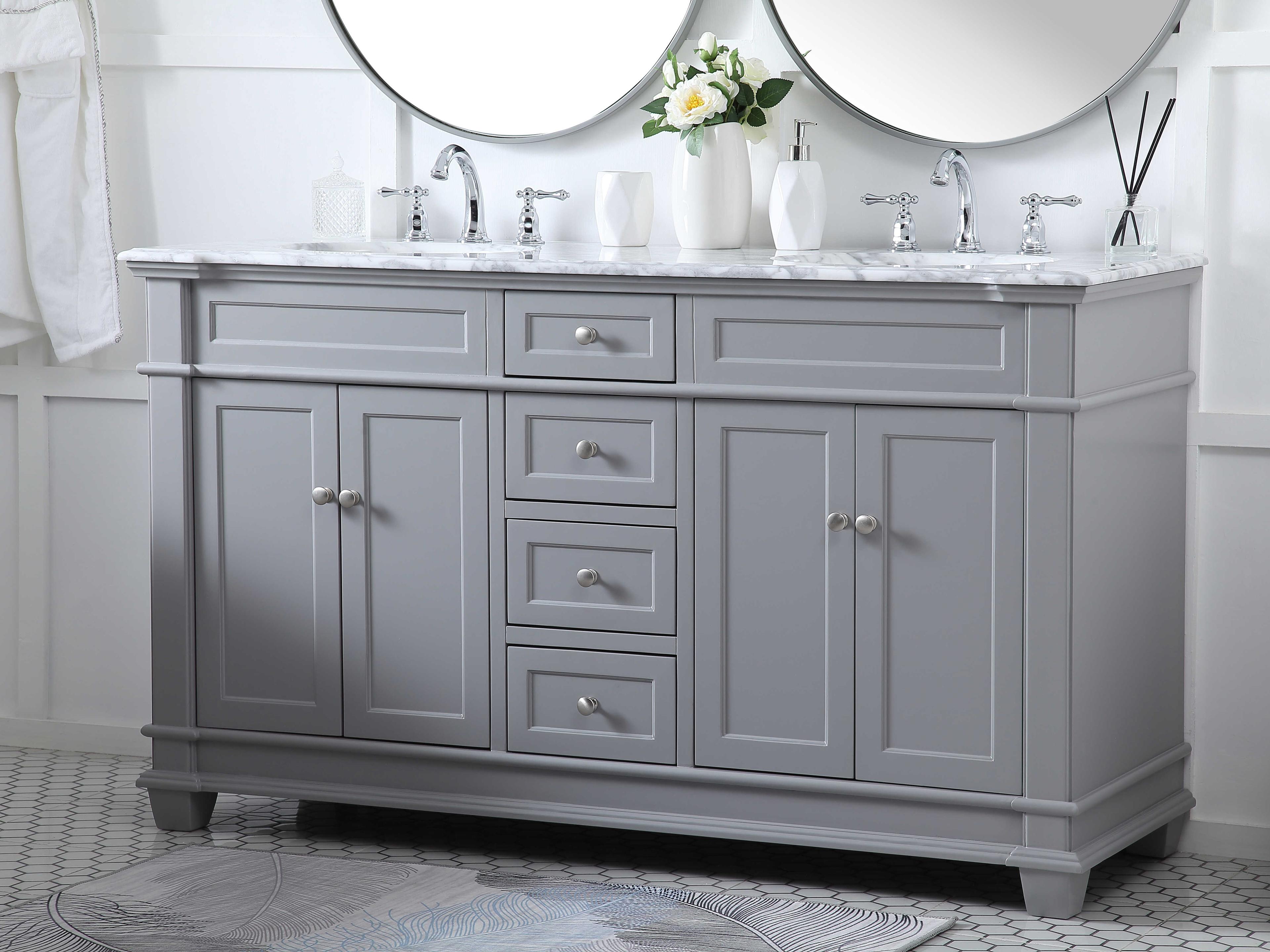 Elegant Lighting Wesley Grey 60" Vanity