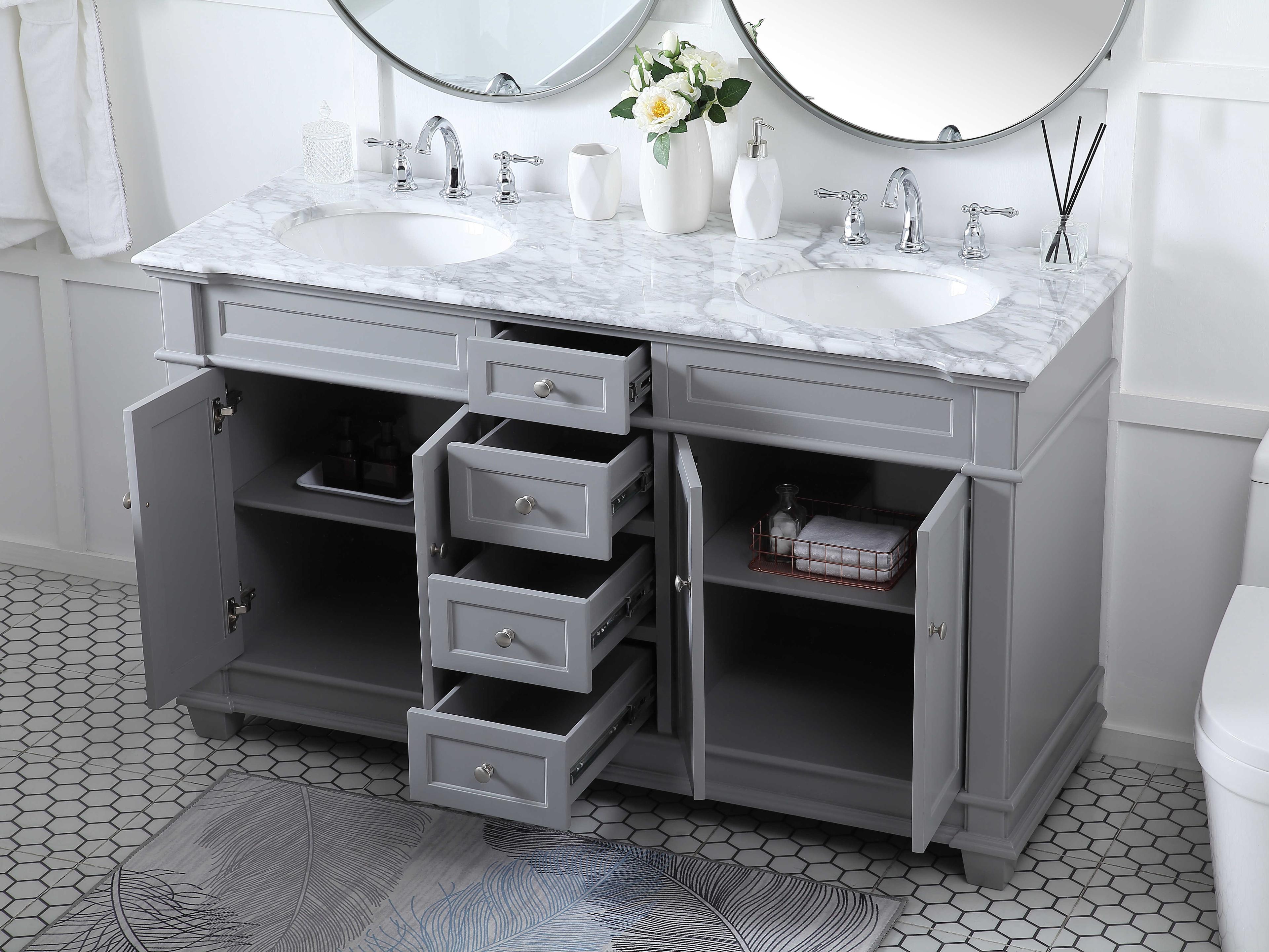 Elegant Lighting Wesley Grey 60" Vanity