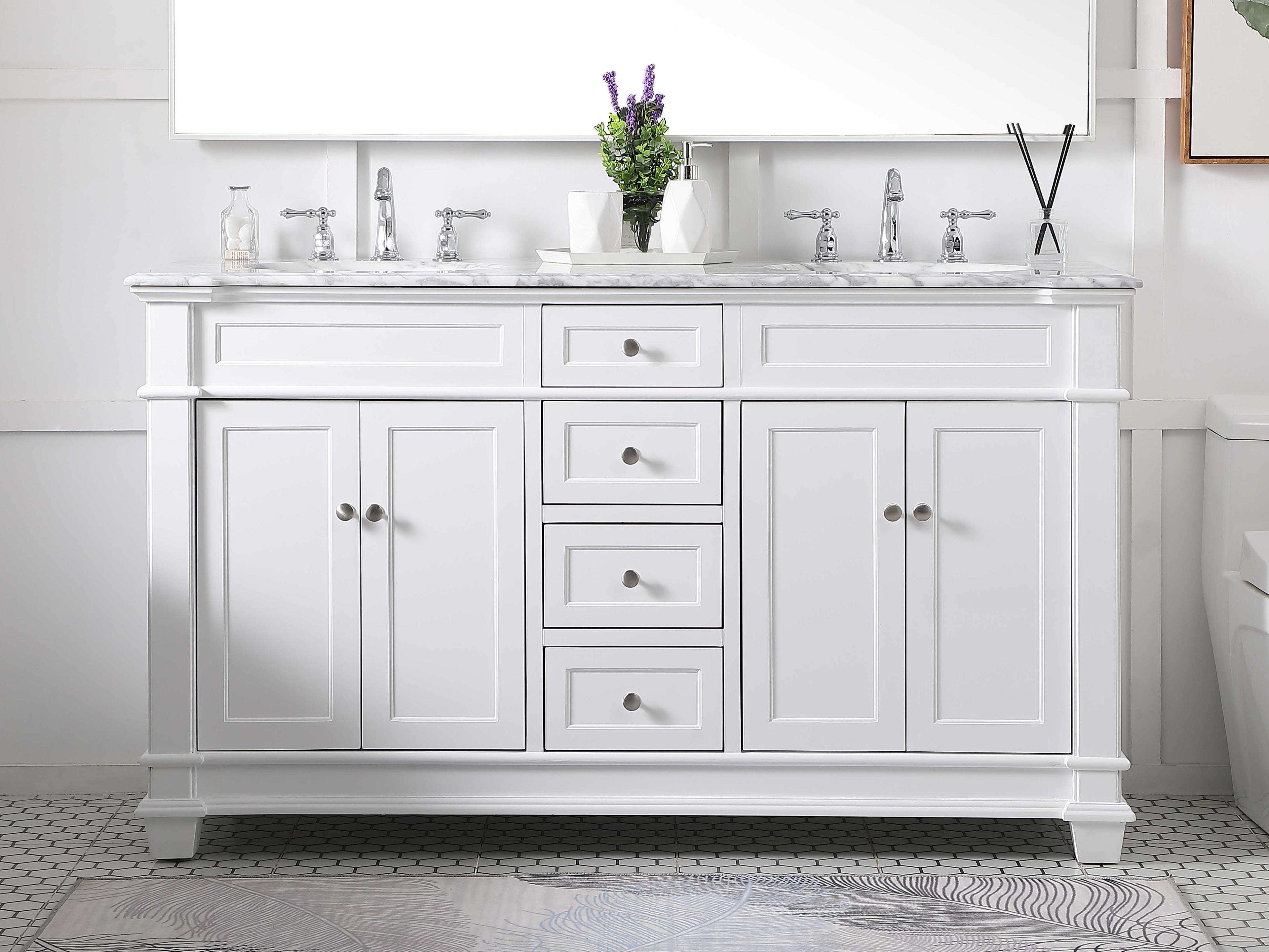 Elegant Lighting Wesley White 60" Vanity