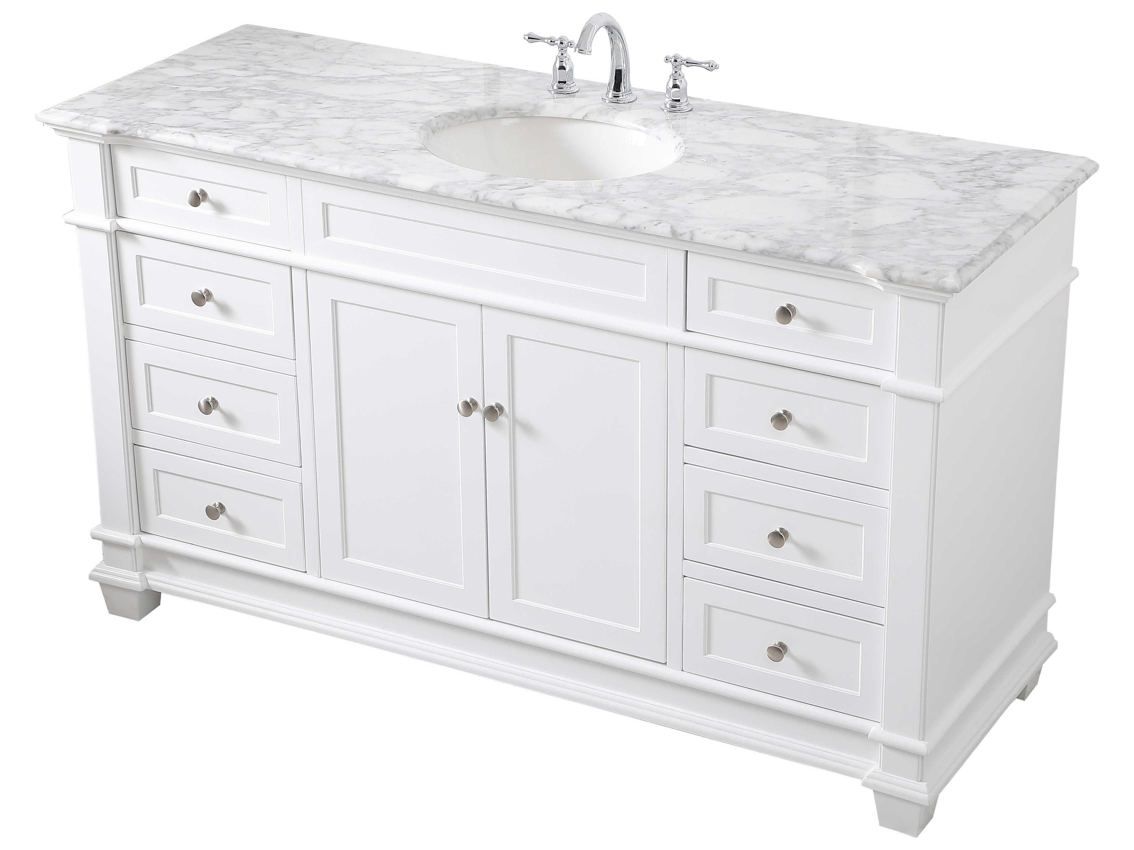 Elegant Lighting Wesley White 60" Vanity
