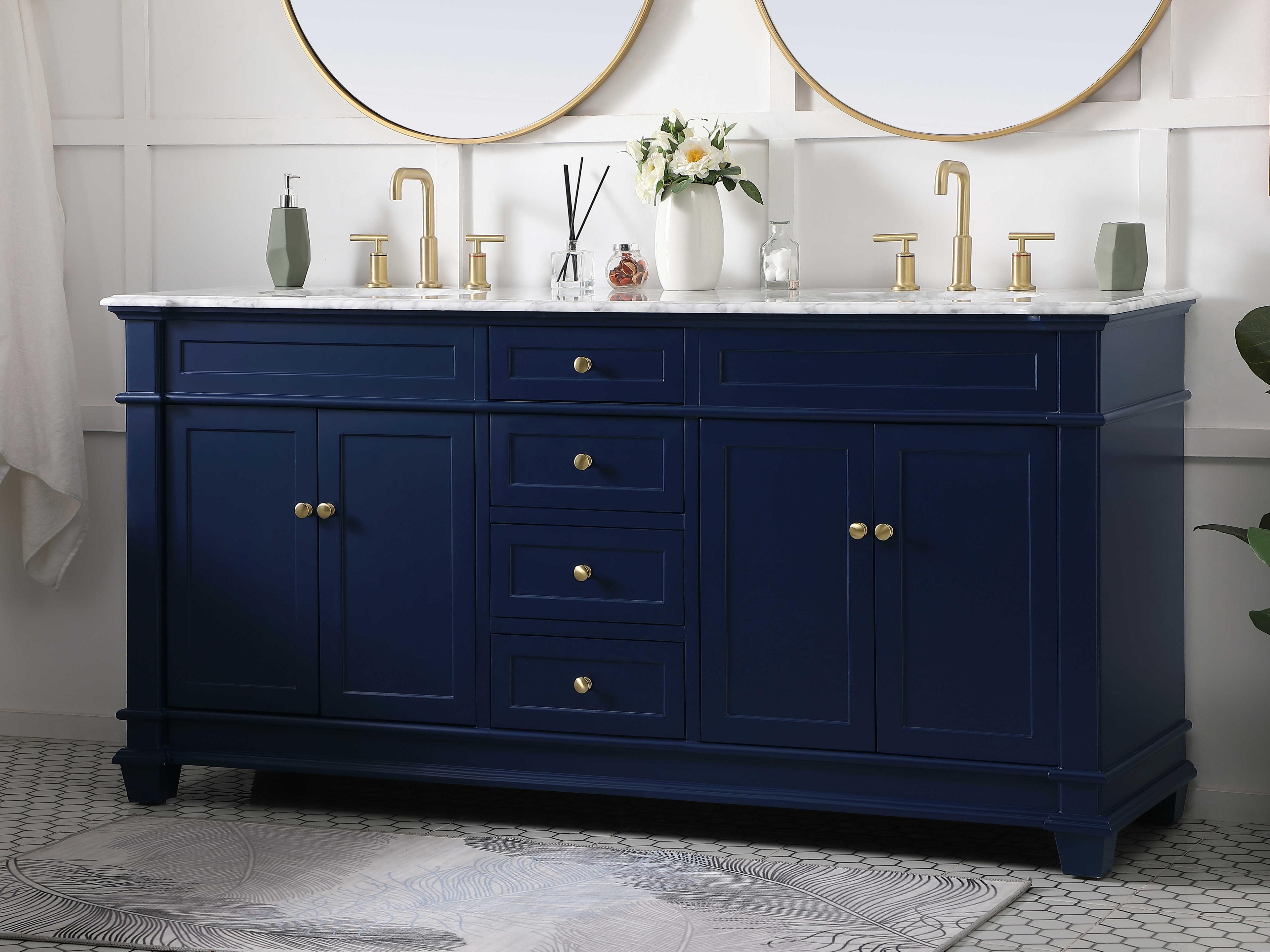 Elegant Lighting Wesley Blue 72" Vanity