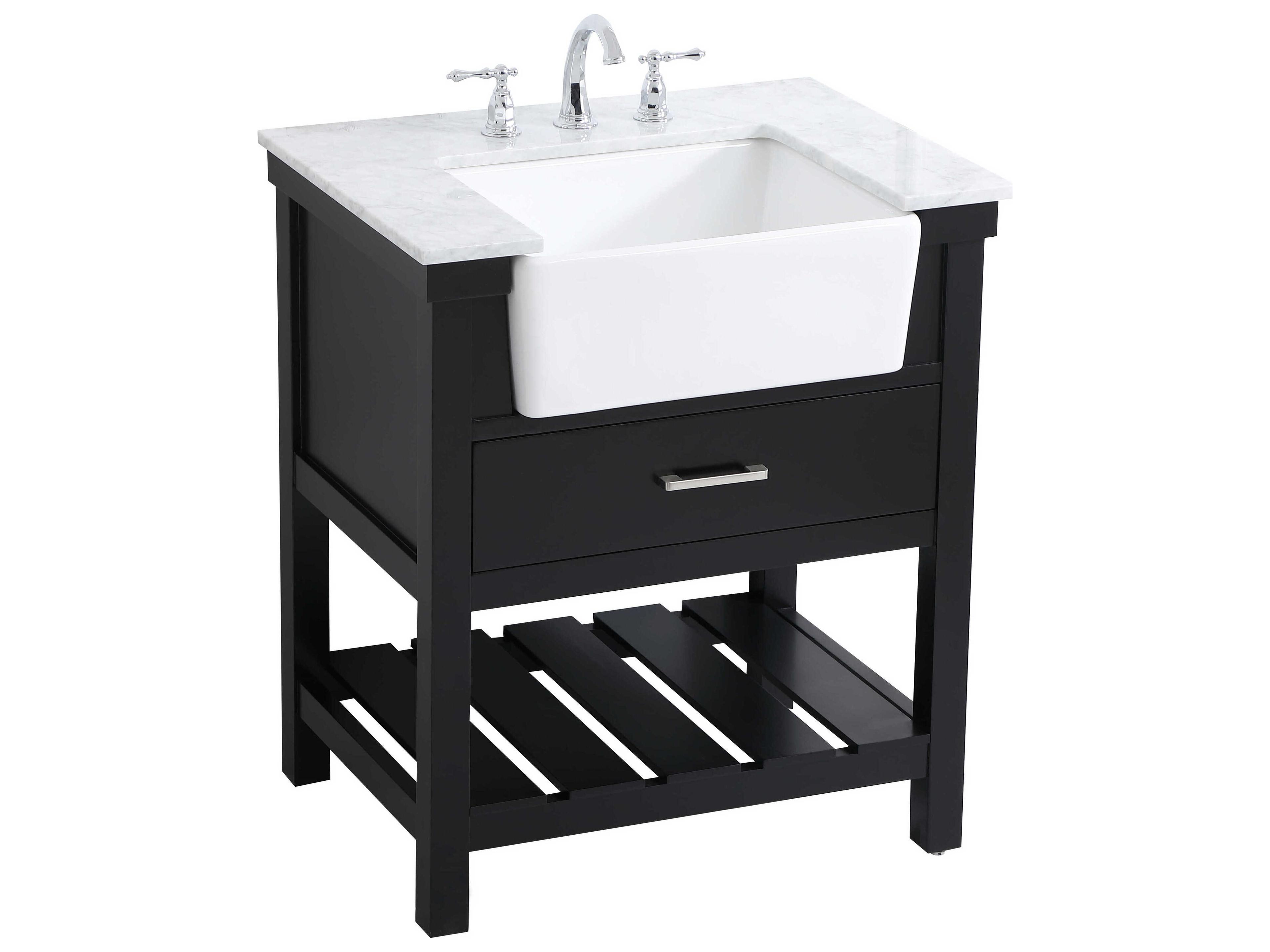 Elegant Lighting Clement Black / Brushed Nickel 30" Vanity